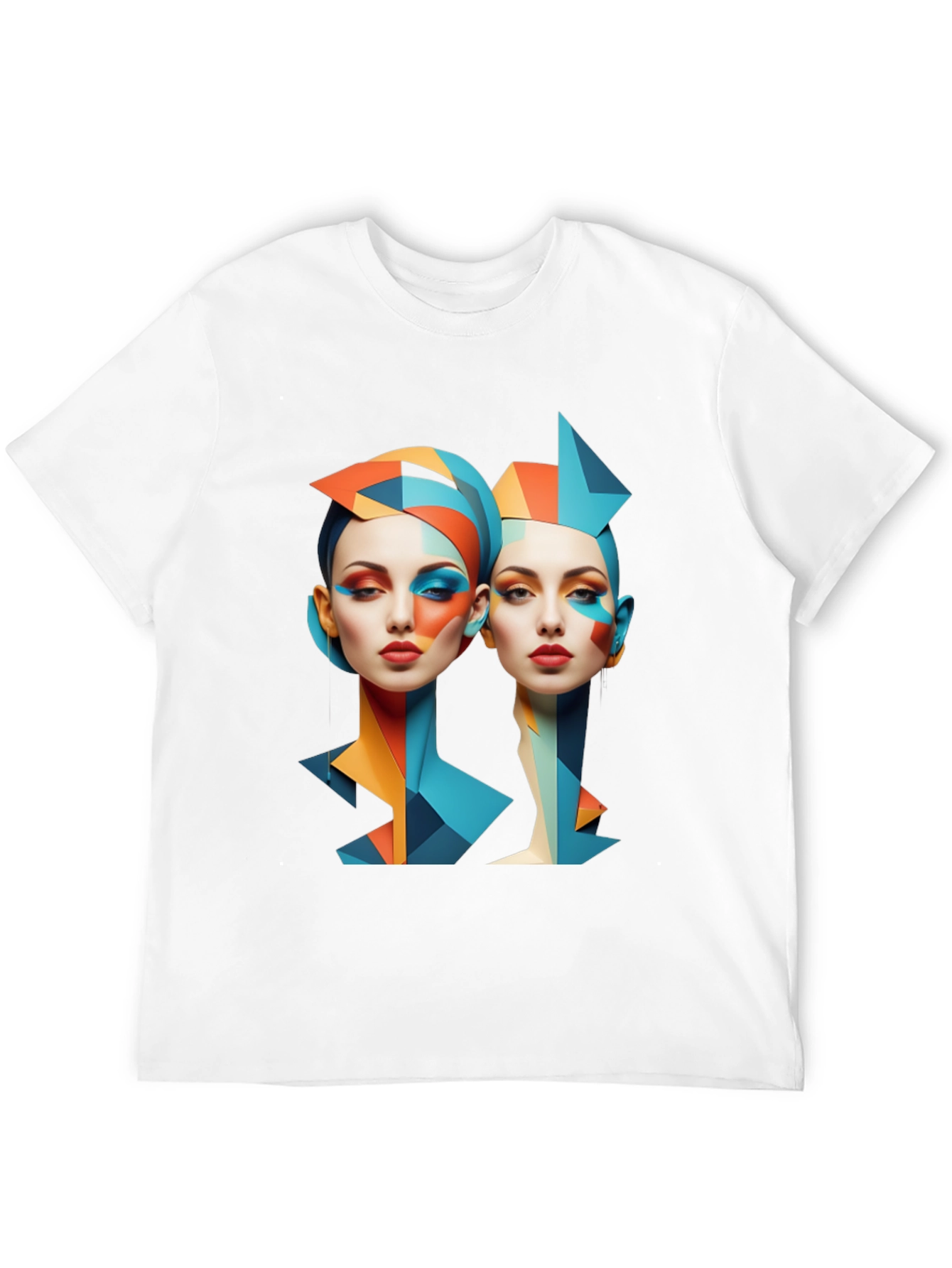 Geometric Women Graphic Tee - Modern Art Shirt