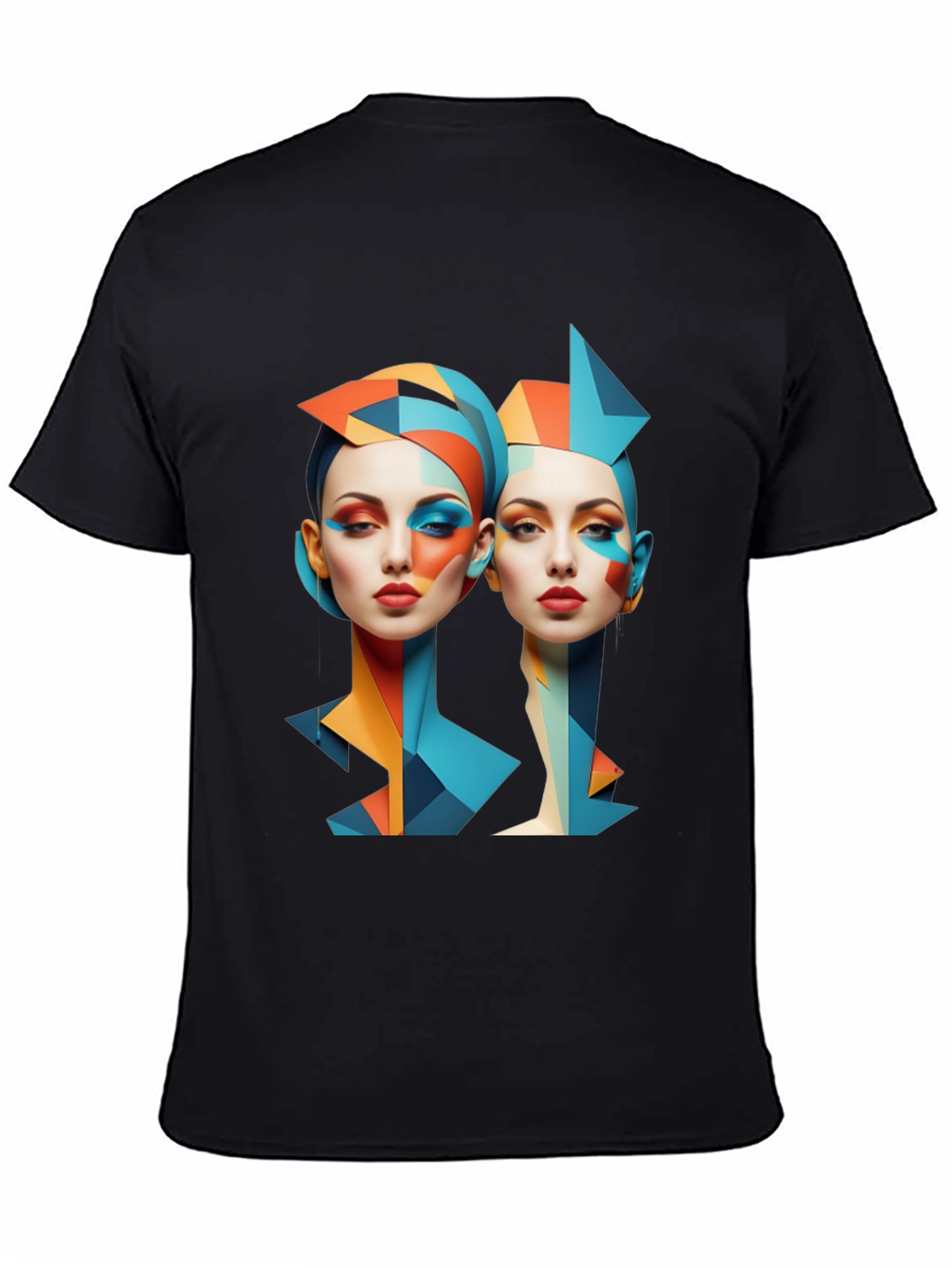 Geometric Women Graphic Tee - Modern Art Shirt
