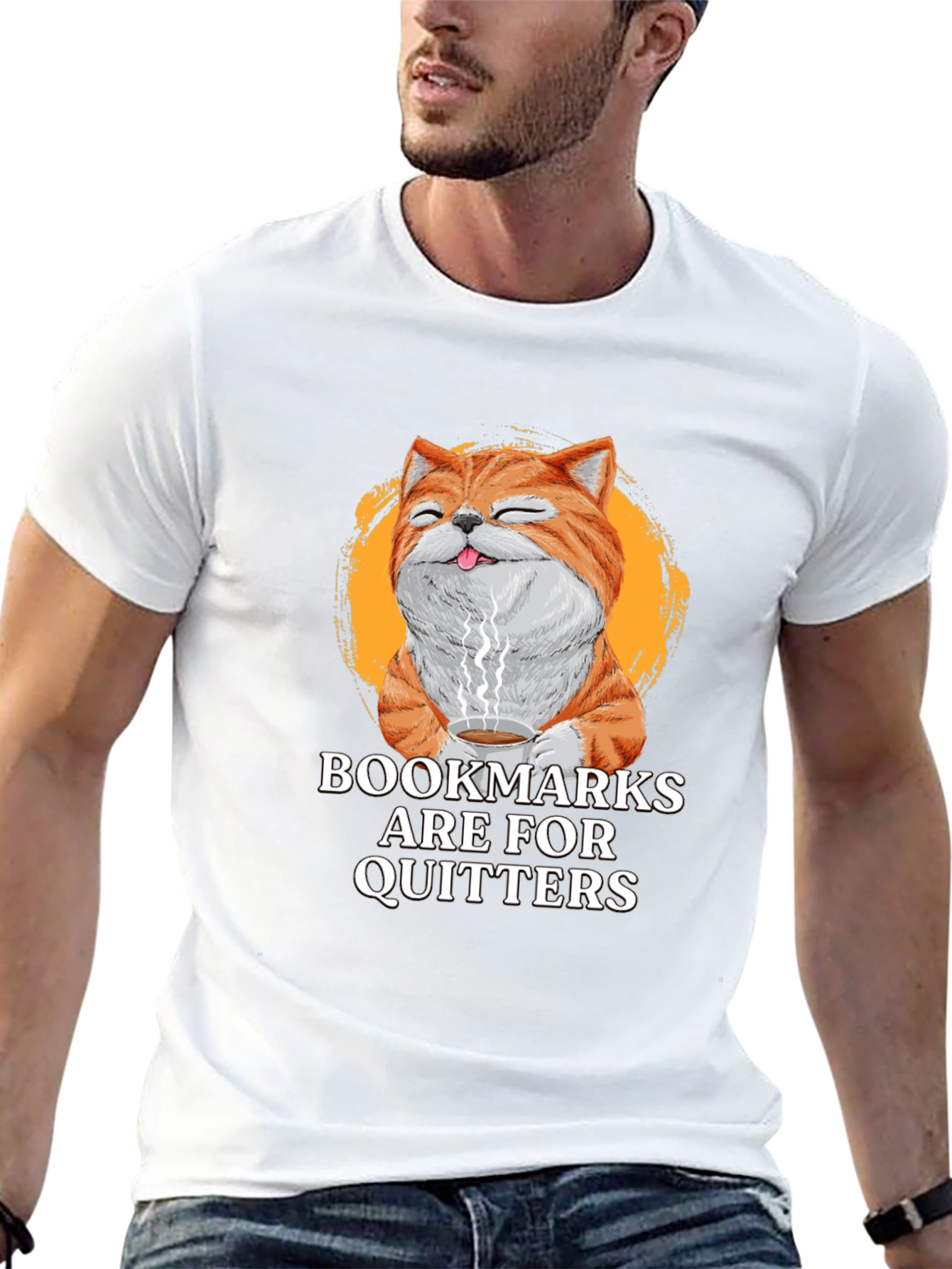 Bookmarks Are For Quitters Novelty Graphic T-Shirt
