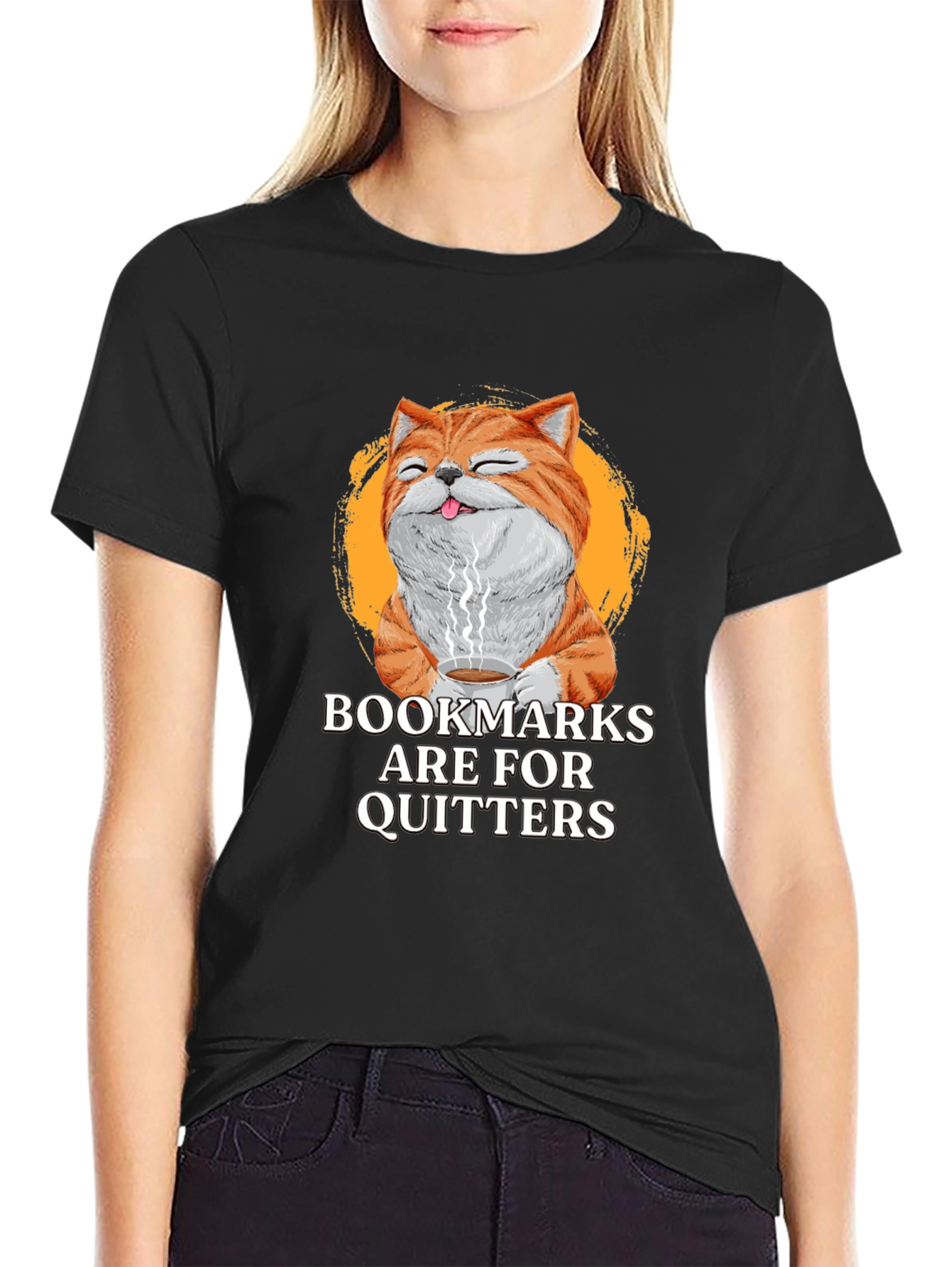 Bookmarks Are For Quitters Novelty Graphic T-Shirt