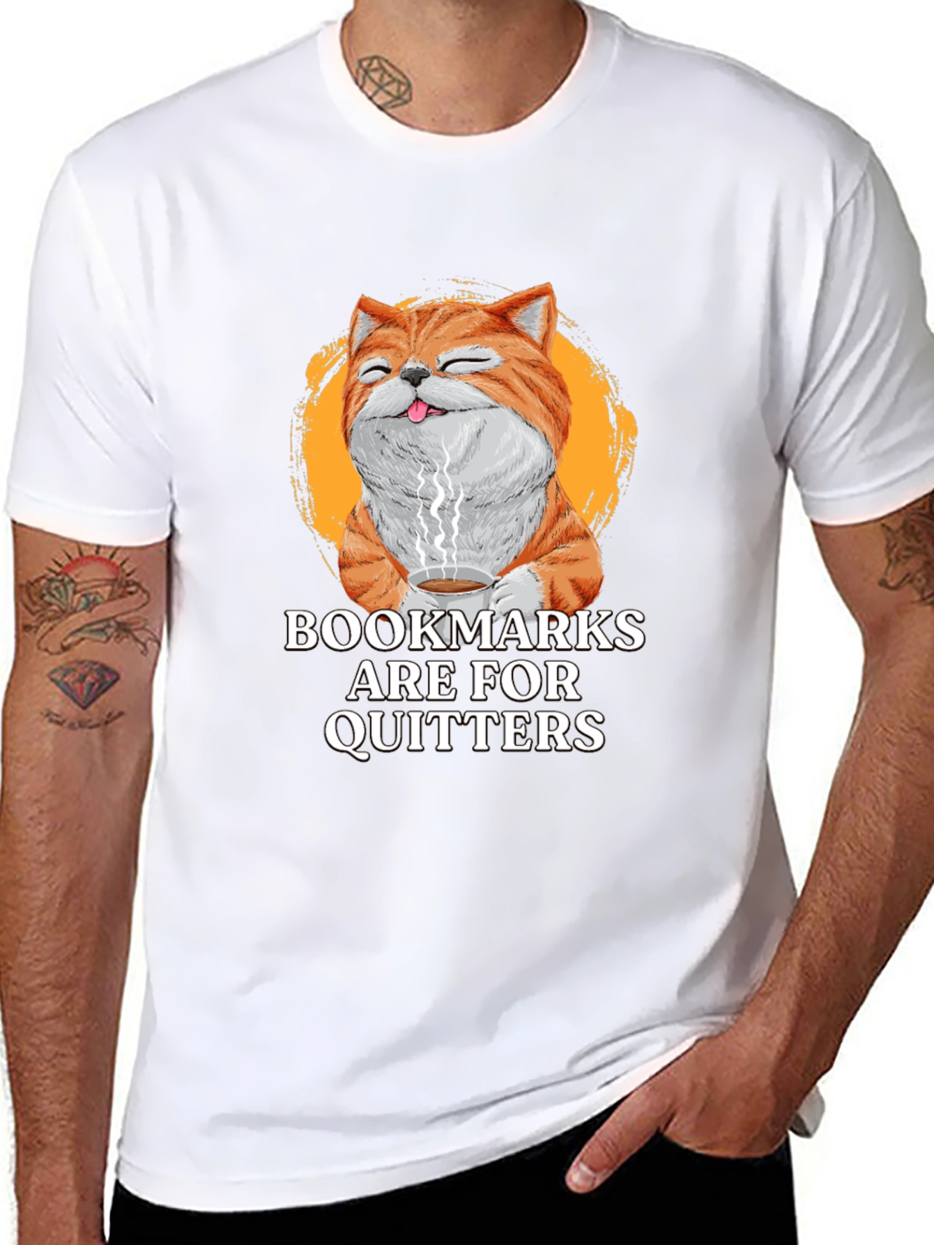 Bookmarks Are For Quitters Novelty Graphic T-Shirt