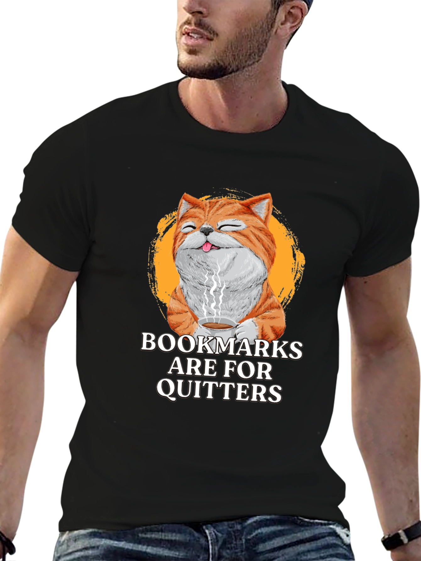 Bookmarks Are For Quitters Novelty Graphic T-Shirt