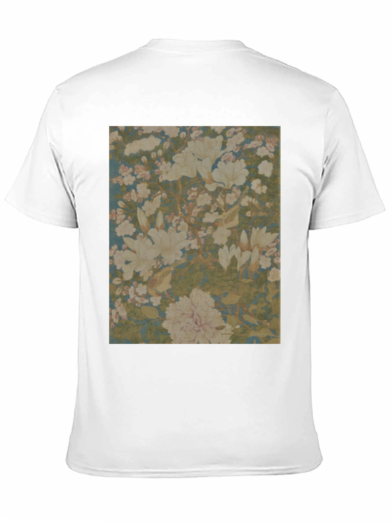Floral Print Tee - Black Cotton Casual Wear
