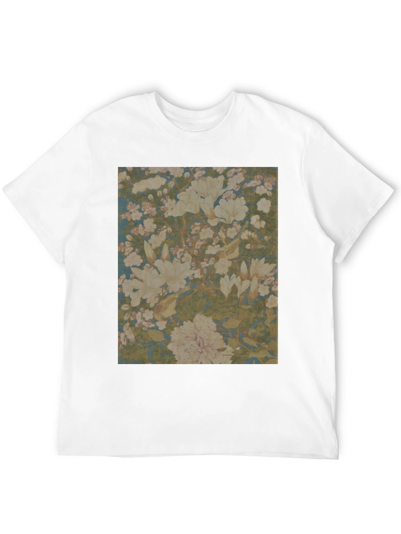 Floral Print Tee - Black Cotton Casual Wear