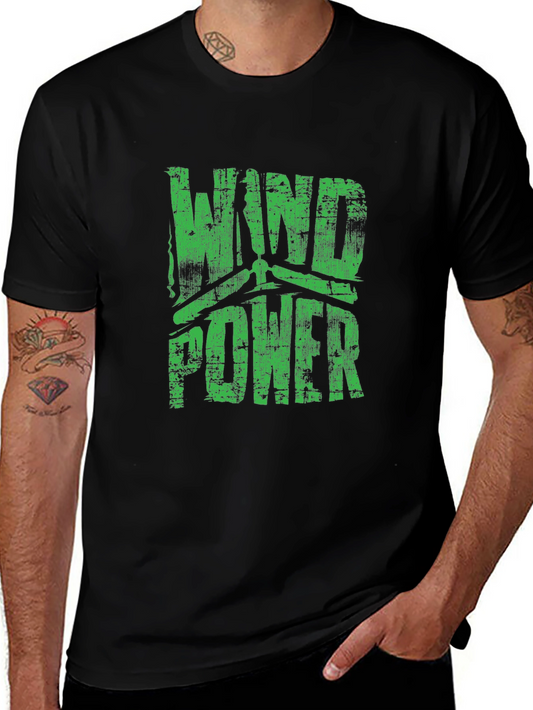 Wind Power Graphic T-Shirt - Sustainable Energy Tee