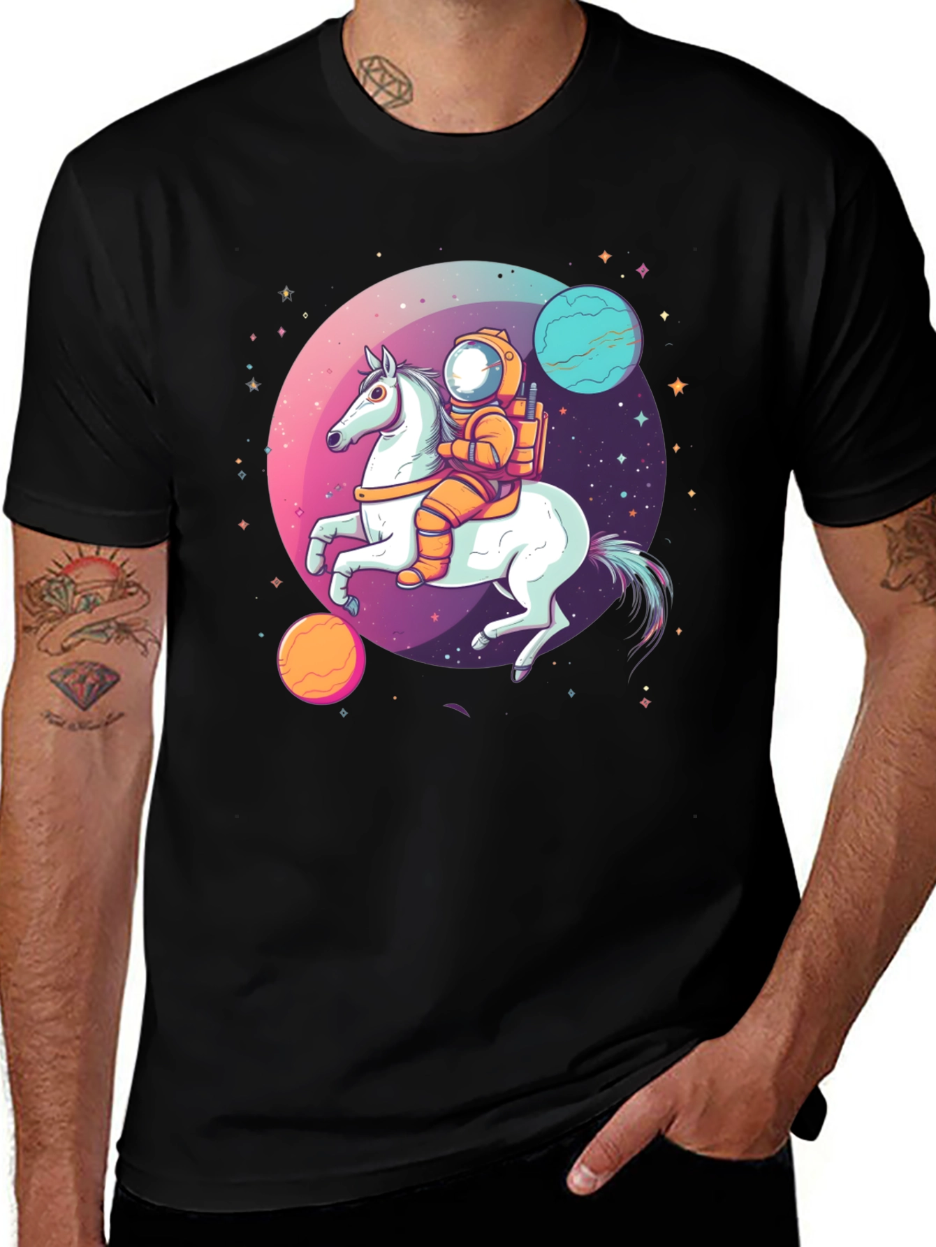 Astronaut Horse T-Shirt - Space Graphic Tee