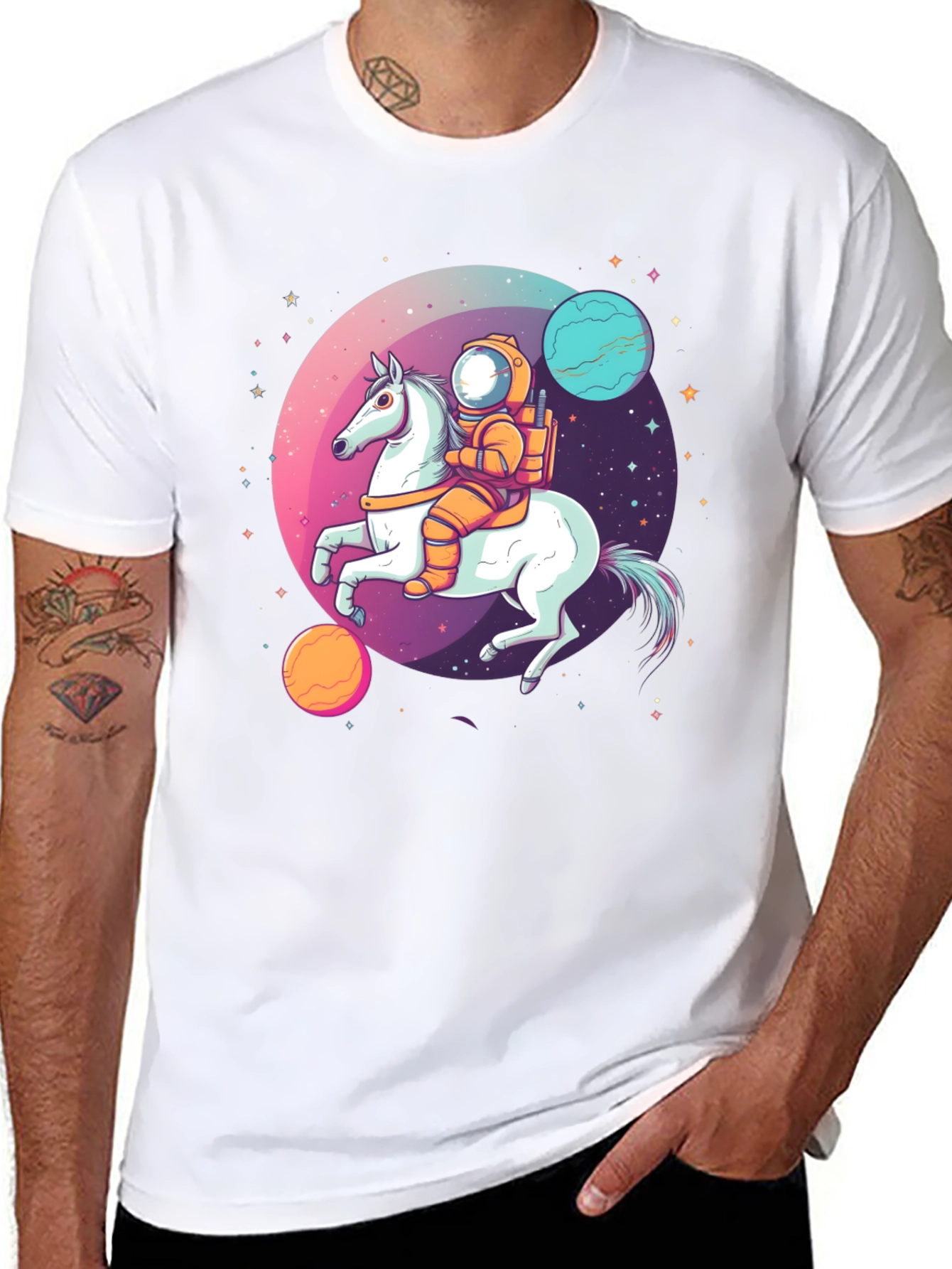 Astronaut Horse T-Shirt - Space Graphic Tee
