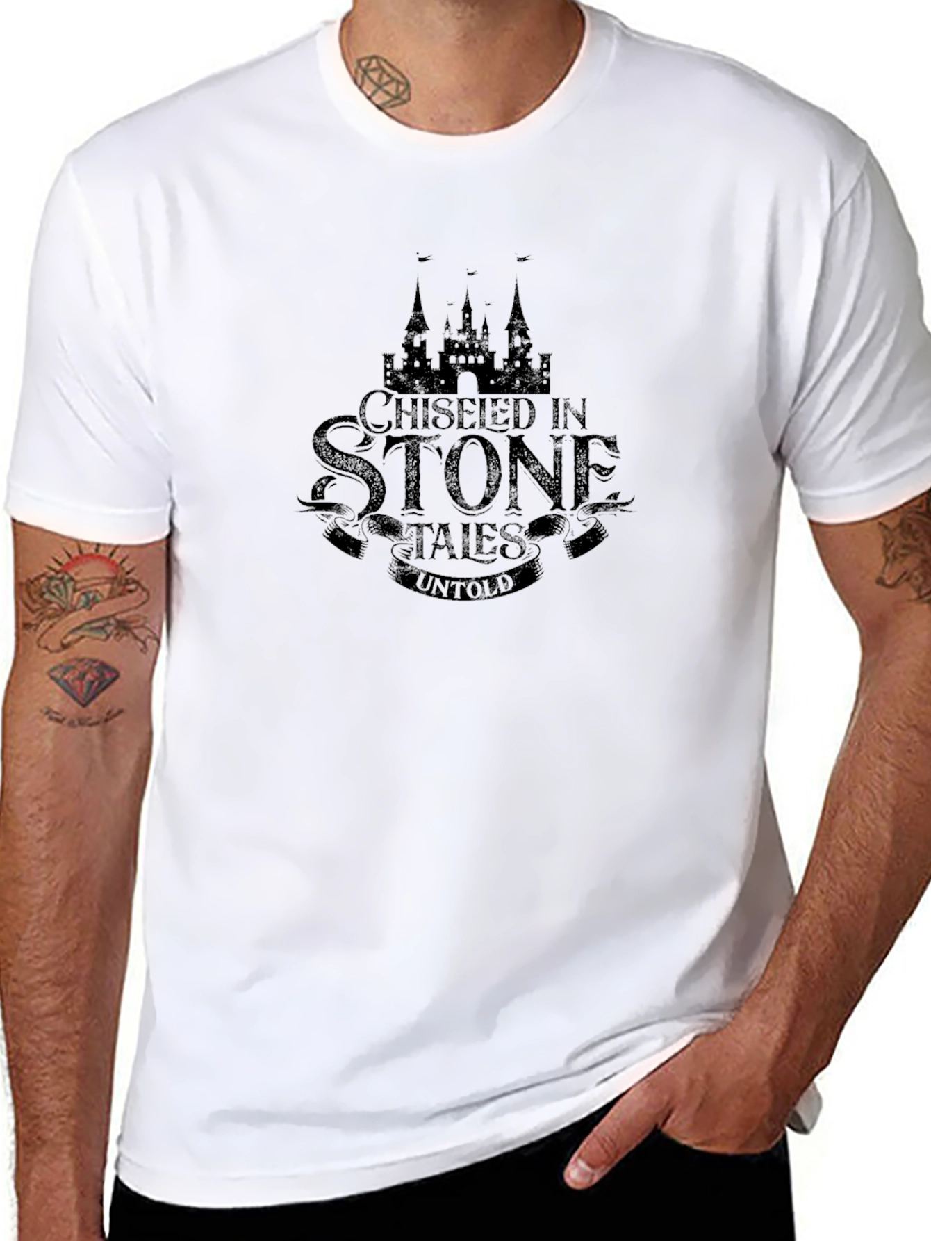 Chiseled in Stone Graphic Tee - Black