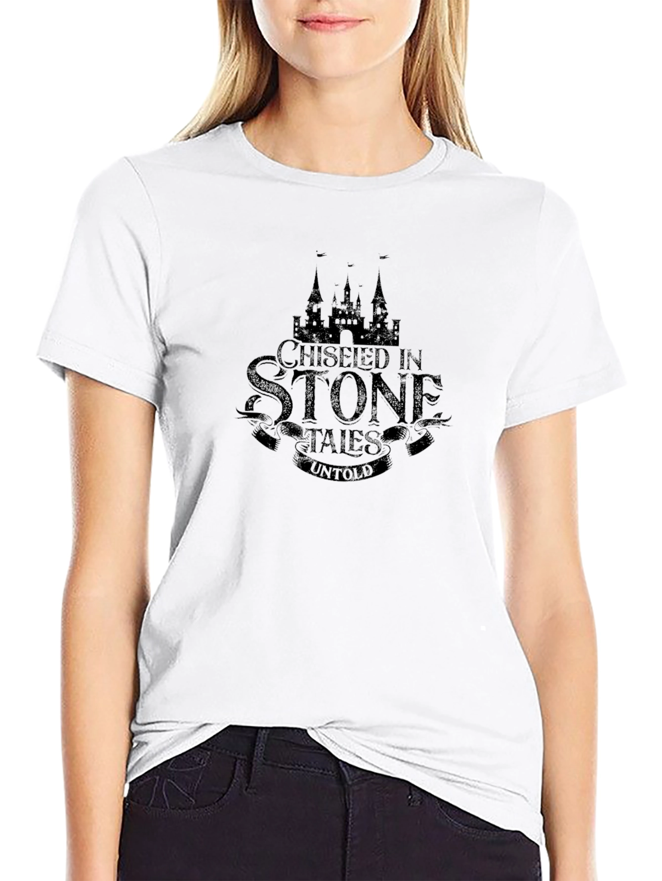 Chiseled in Stone Graphic Tee - Black