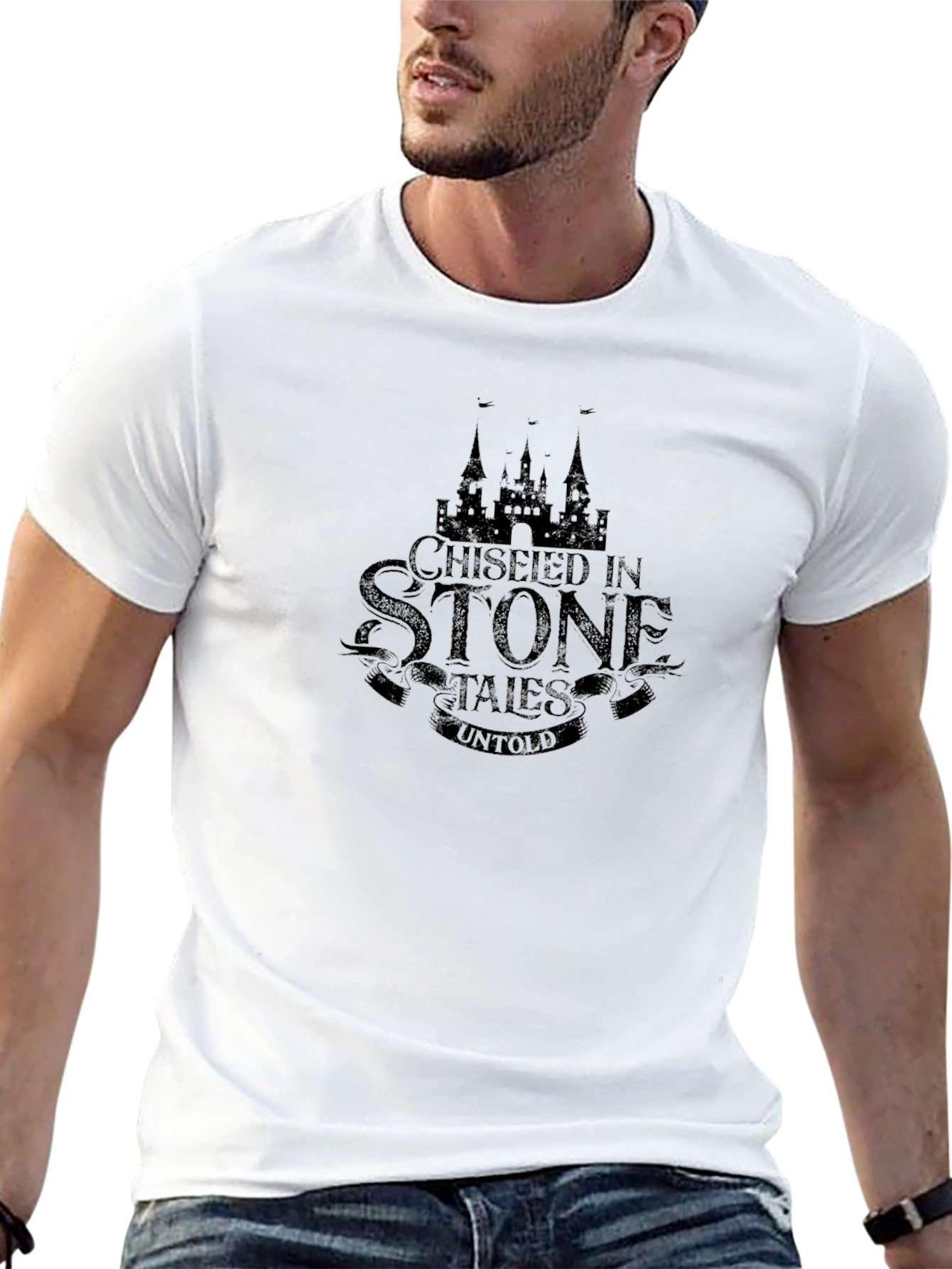 Chiseled in Stone Graphic Tee - Black