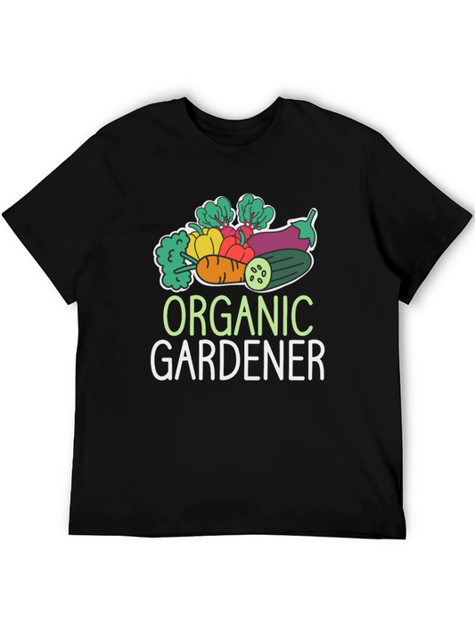 Organic Gardener T-Shirt - Black Vegetable Design