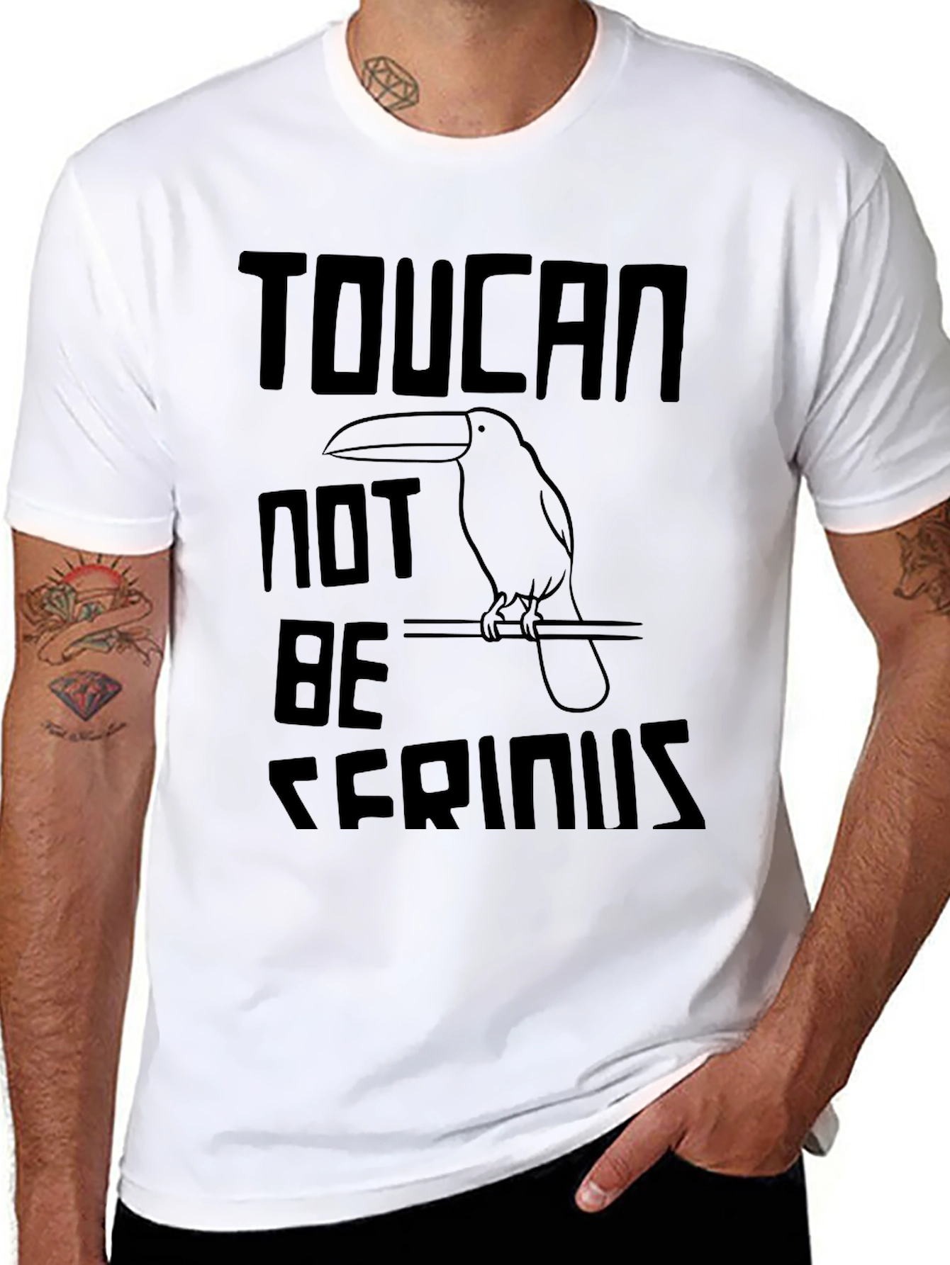 Toucan Not Be Serious Graphic Tee - Black T-Shirt