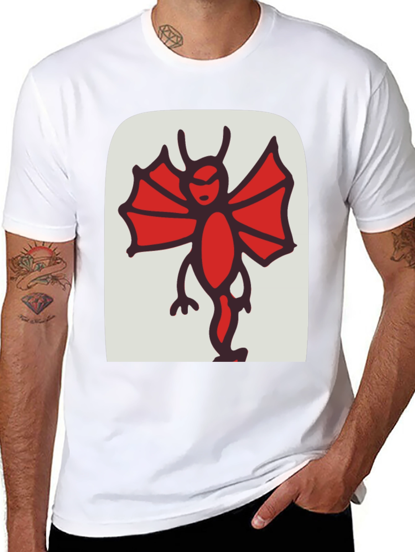 Cartoonish Devil Graphic Black Tee