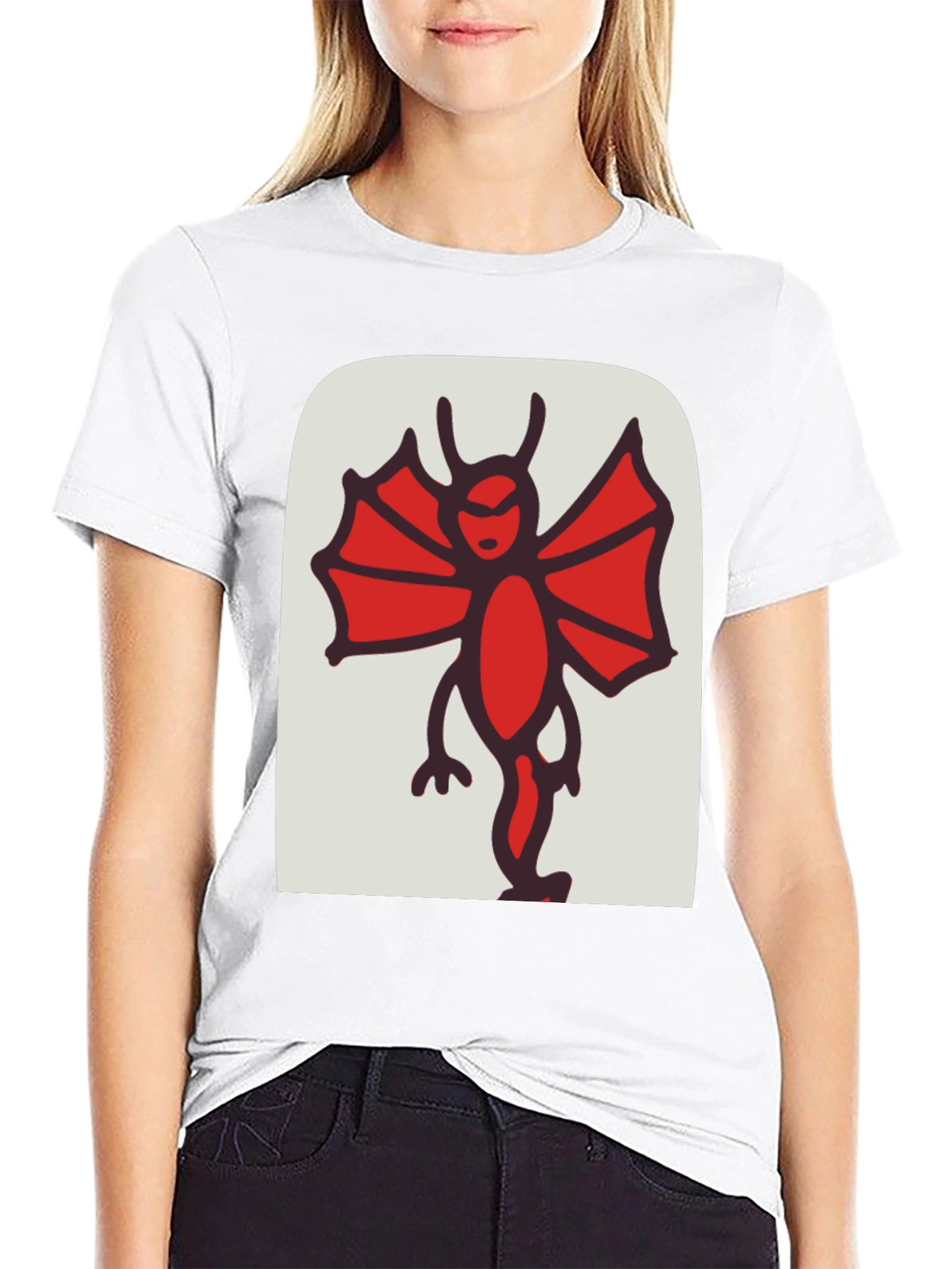 Cartoonish Devil Graphic Black Tee