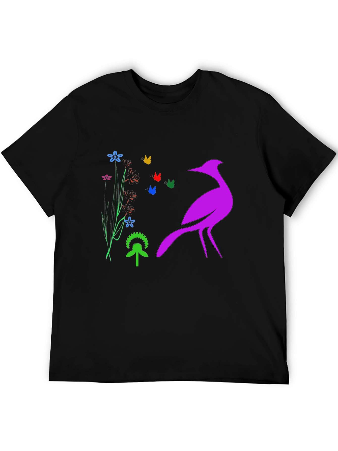 Floral Bird Graphic Tee - Stylish Comfort