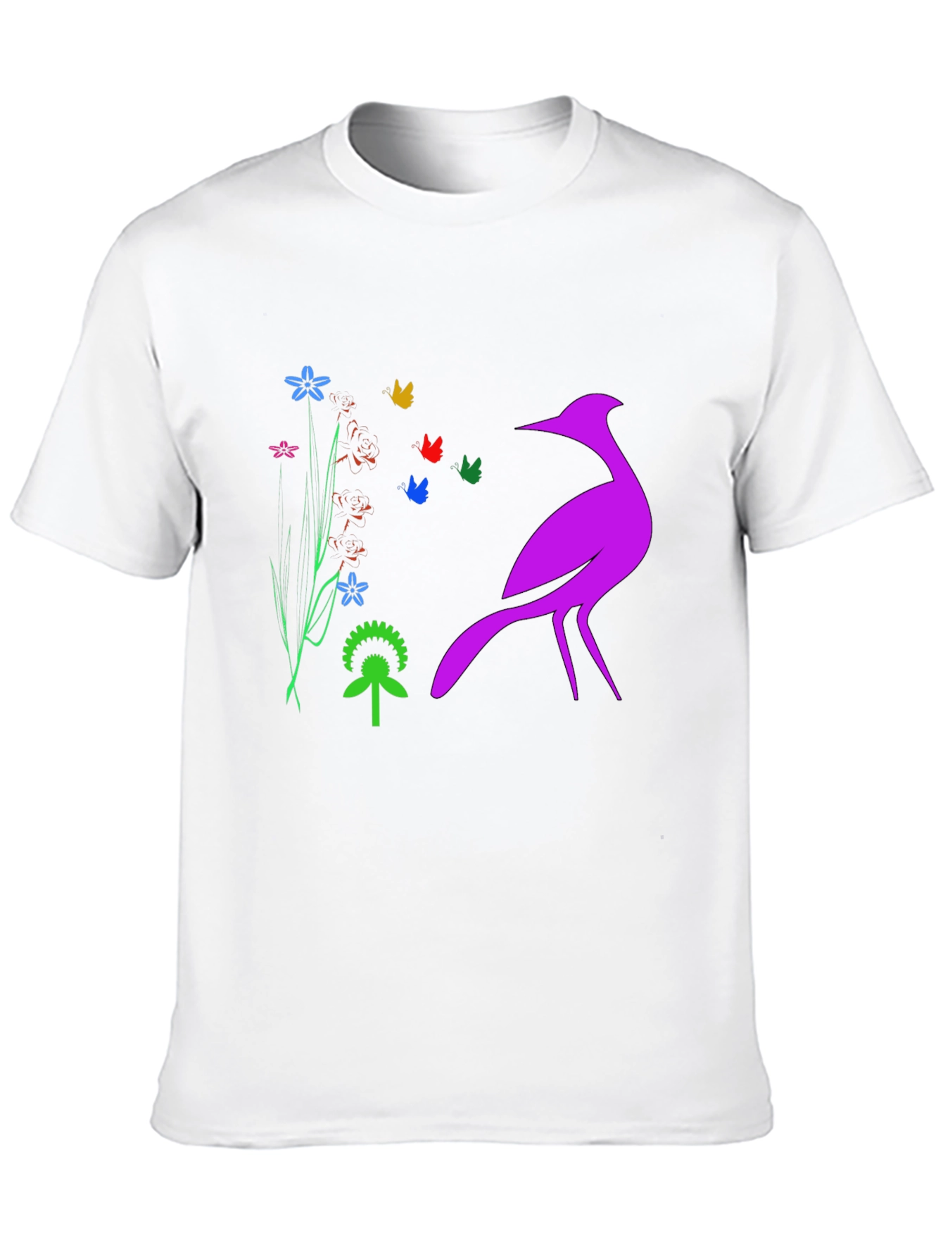 Floral Bird Graphic Tee - Stylish Comfort