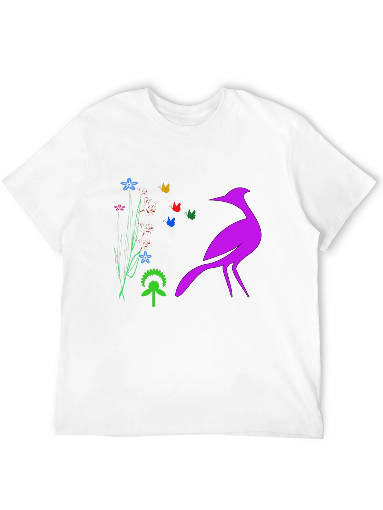 Floral Bird Graphic Tee - Stylish Comfort