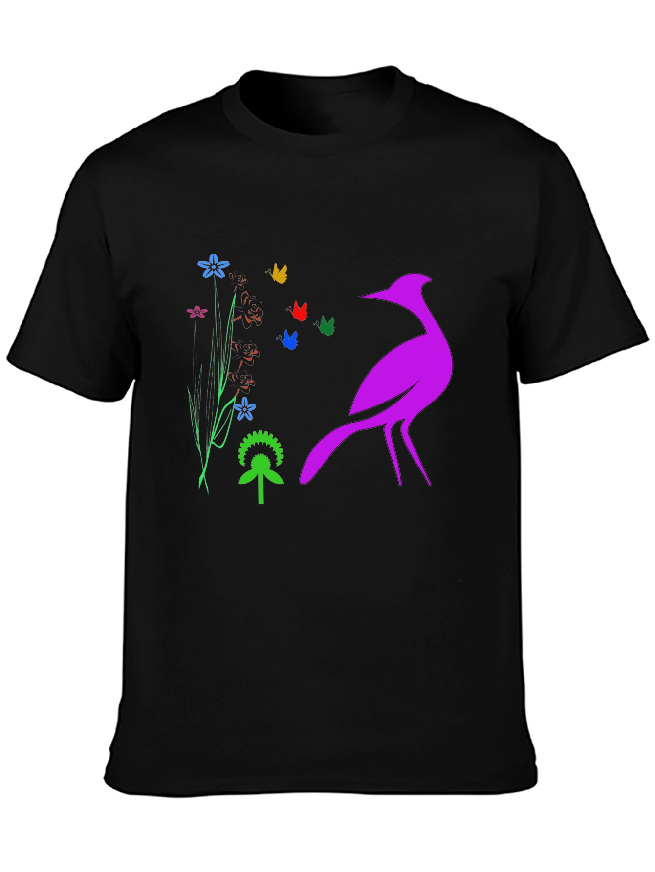 Floral Bird Graphic Tee - Stylish Comfort