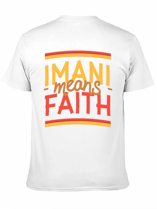 Imani Means Faith Graphic Tee - Black Cotton T-Shirt