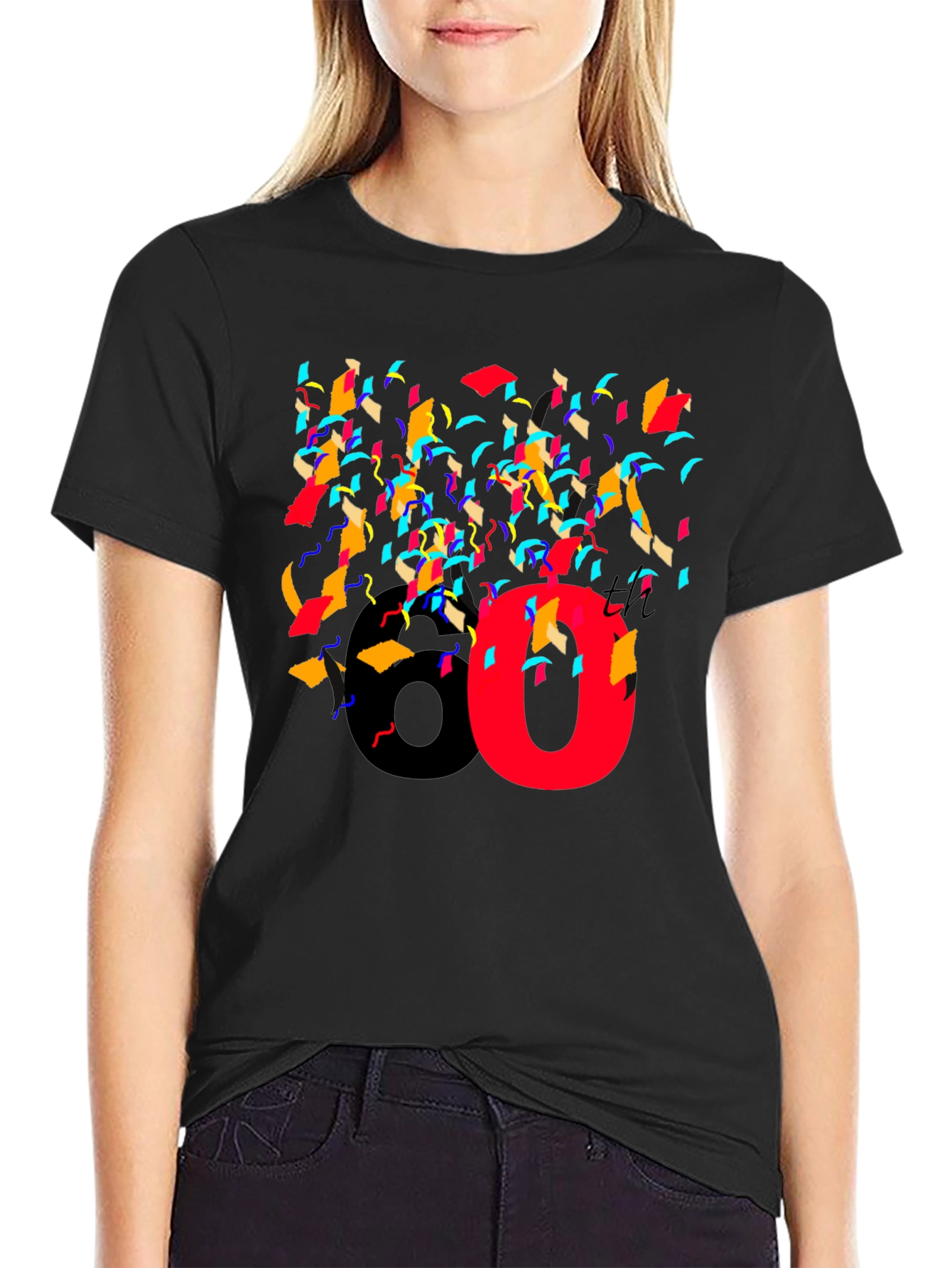 Festive Celebration T-Shirt - 80 and Confetti