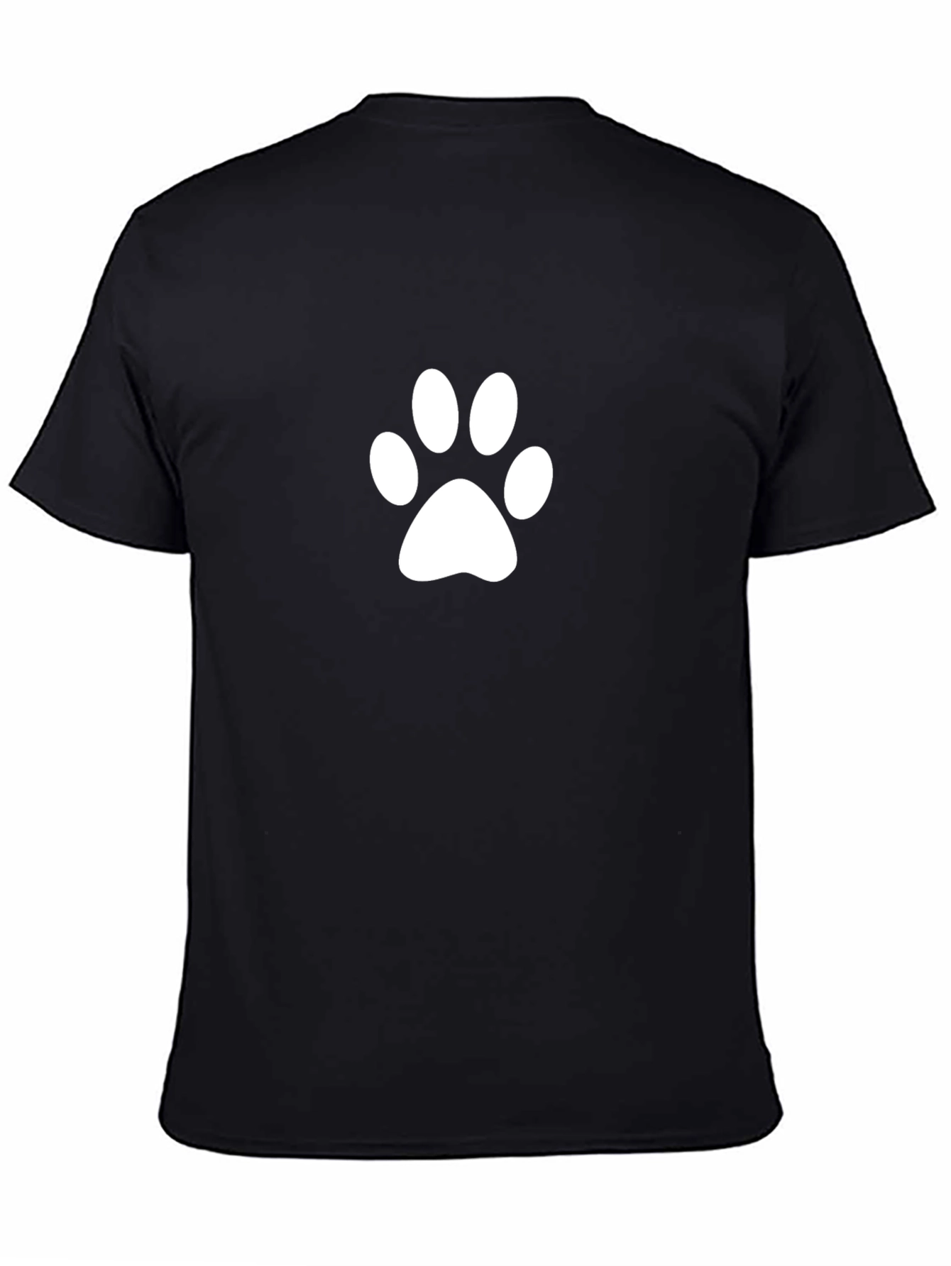 Paw Print Black T-Shirt - Casual Style