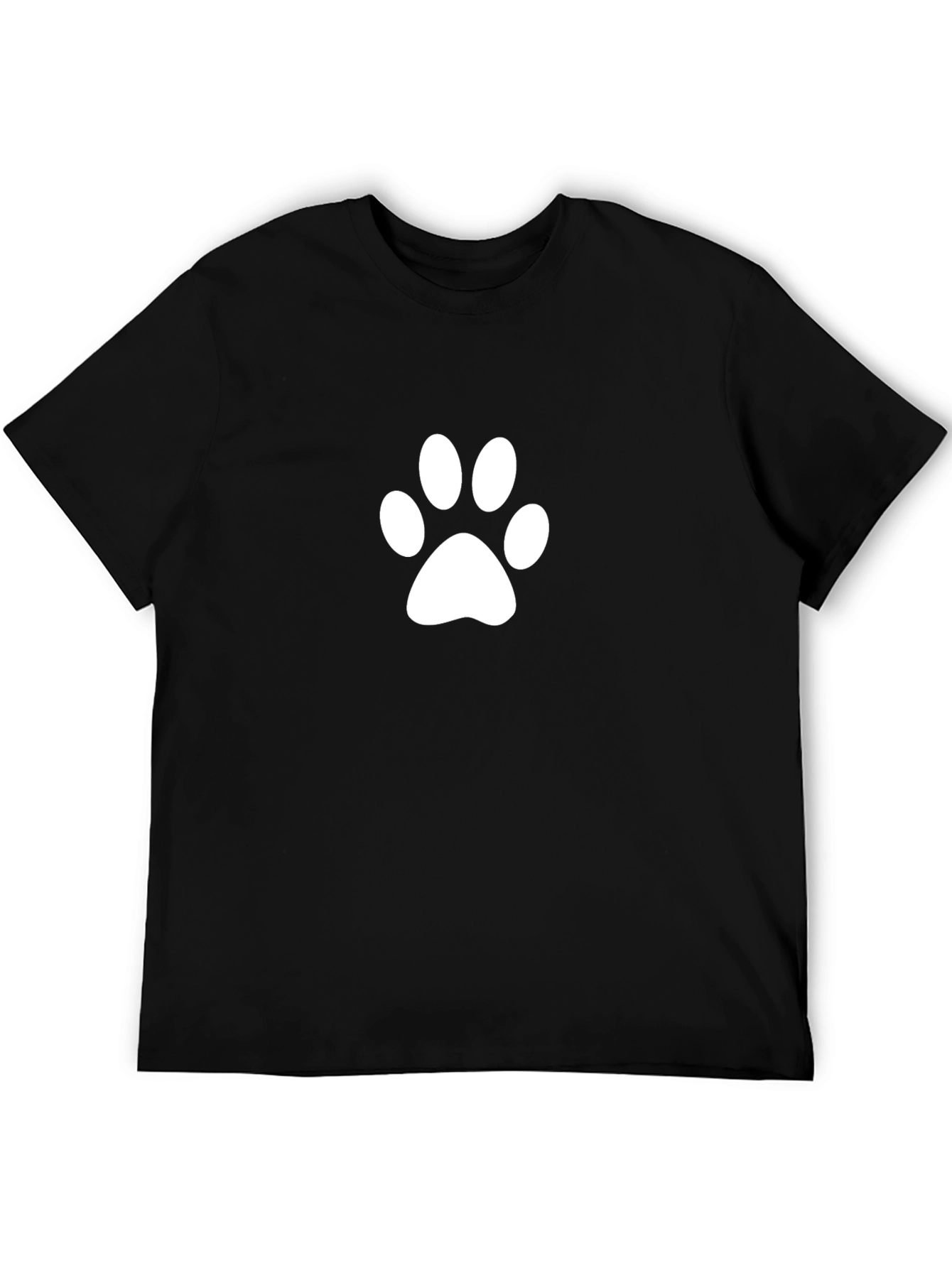 Paw Print Black T-Shirt - Casual Style