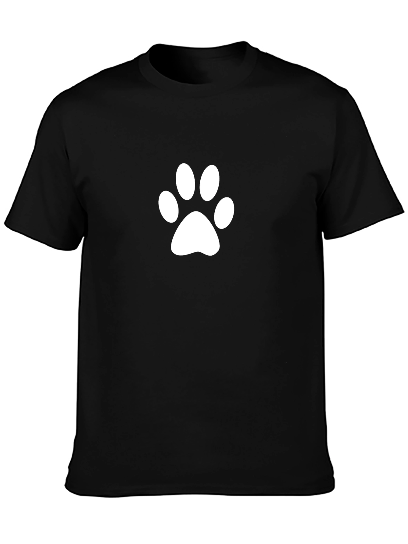 Paw Print Black T-Shirt - Casual Style