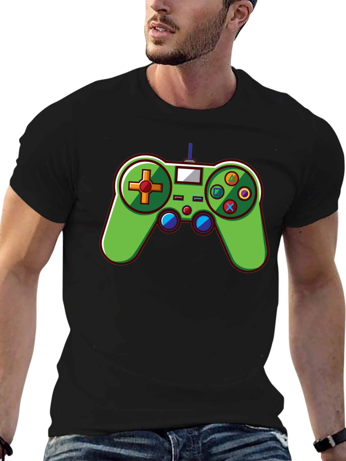 Retro Gamer T-Shirt - Green Console Design
