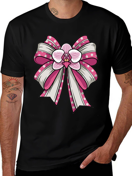 Orchid Bow Graphic Tee - Stylish Unisex T-Shirt