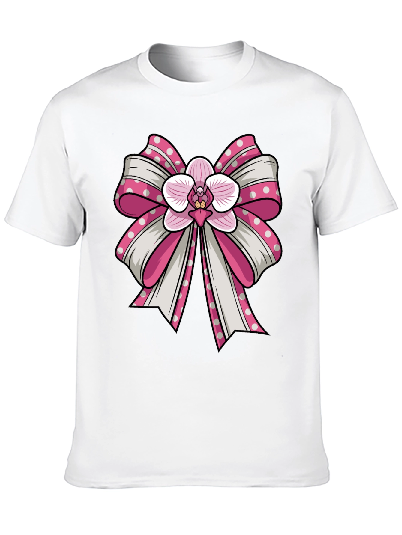 Orchid Bow Graphic Tee - Stylish Unisex T-Shirt