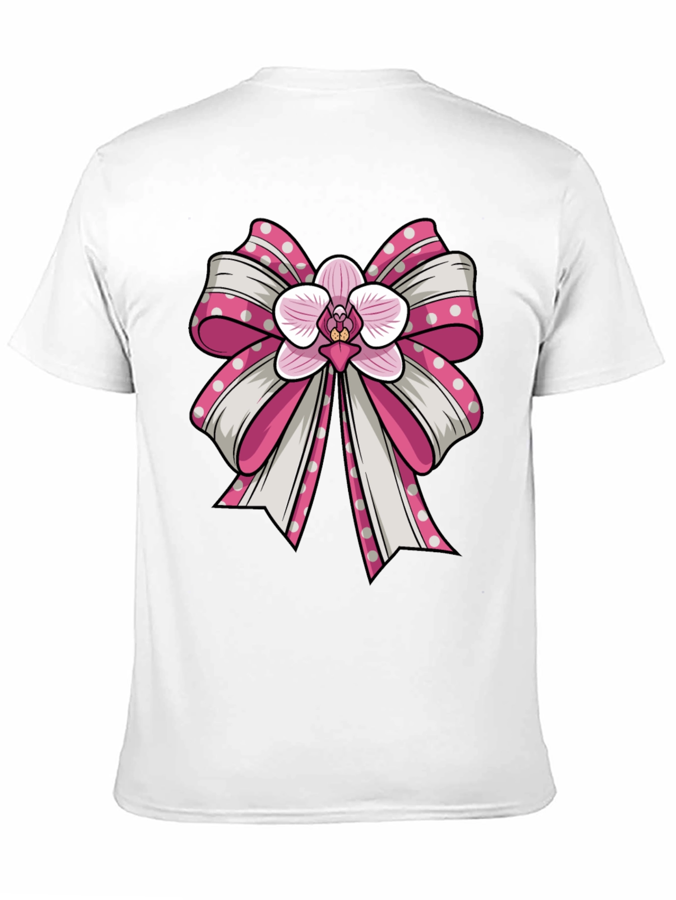 Orchid Bow Graphic Tee - Stylish Unisex T-Shirt