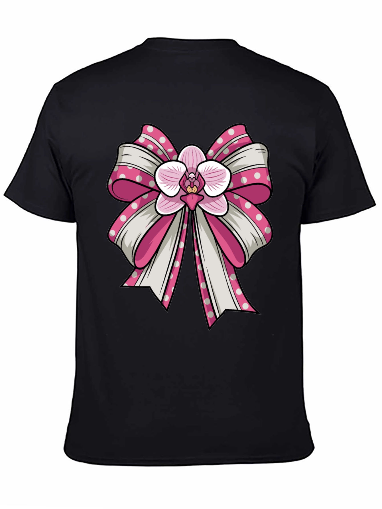 Orchid Bow Graphic Tee - Stylish Unisex T-Shirt