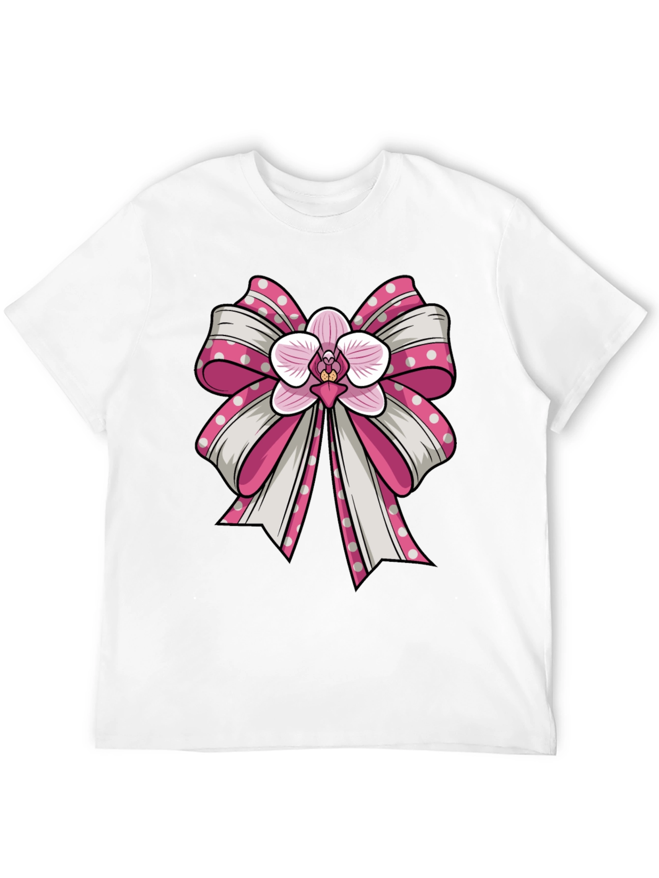Orchid Bow Graphic Tee - Stylish Unisex T-Shirt