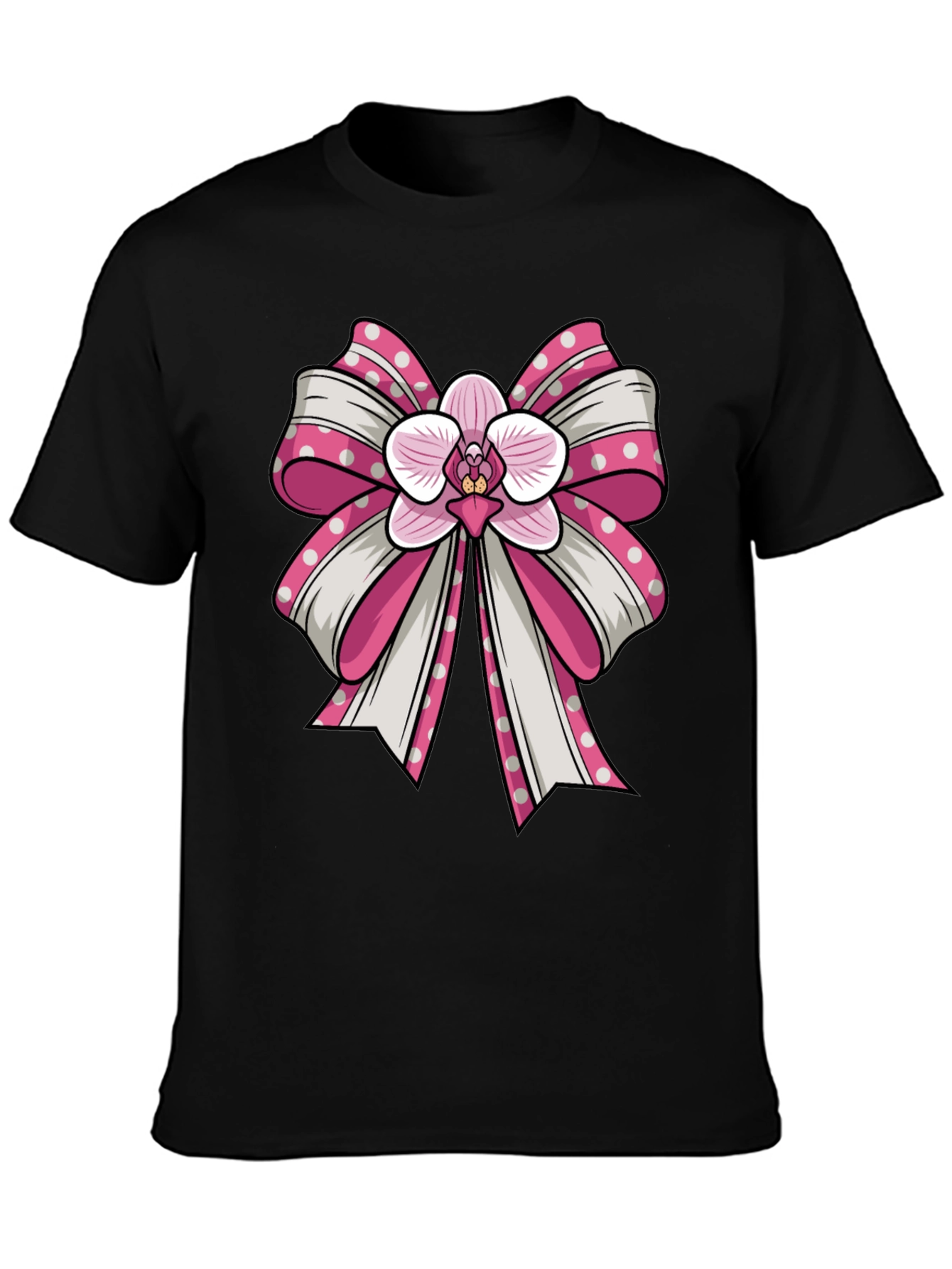 Orchid Bow Graphic Tee - Stylish Unisex T-Shirt