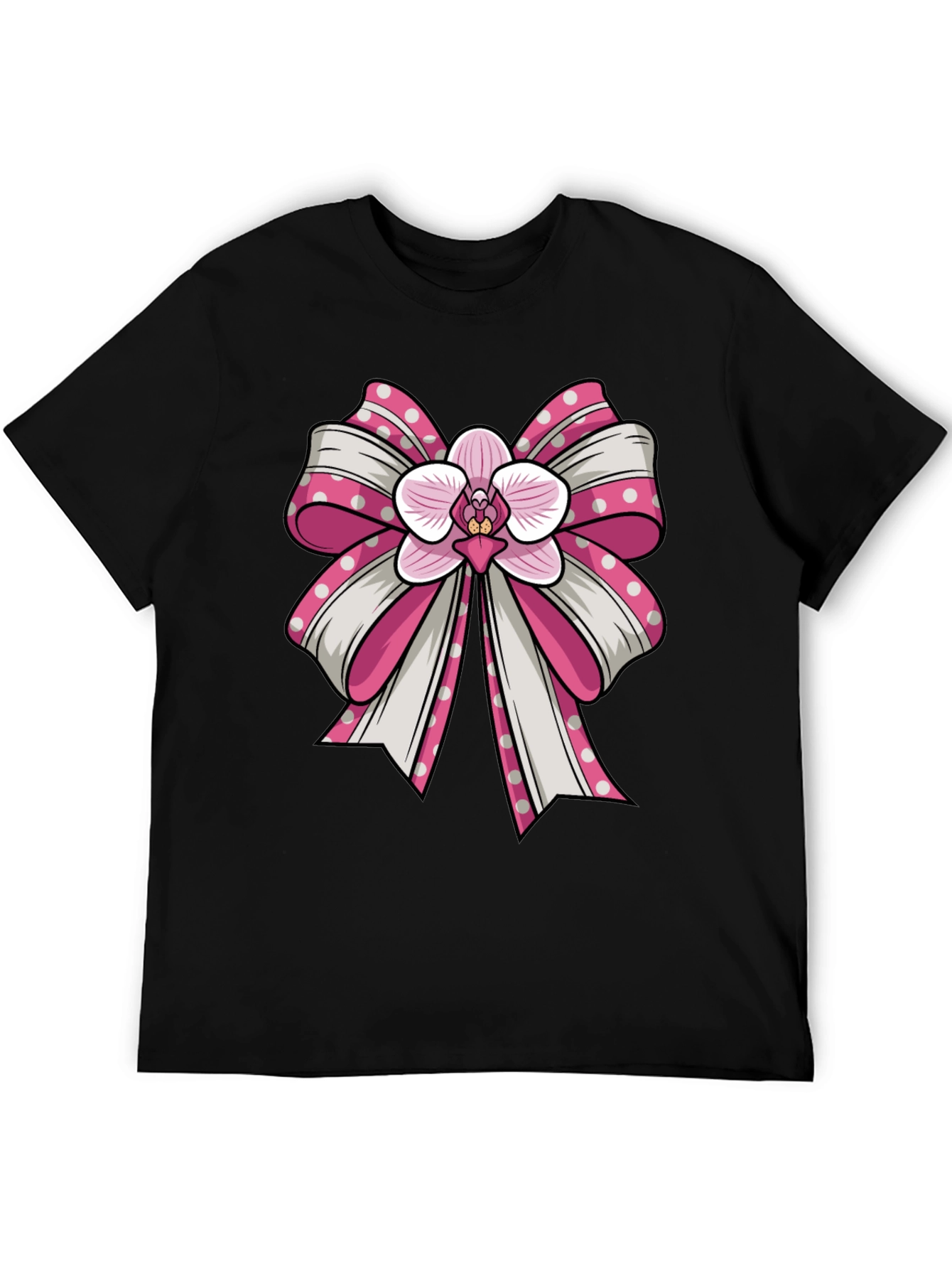 Orchid Bow Graphic Tee - Stylish Unisex T-Shirt