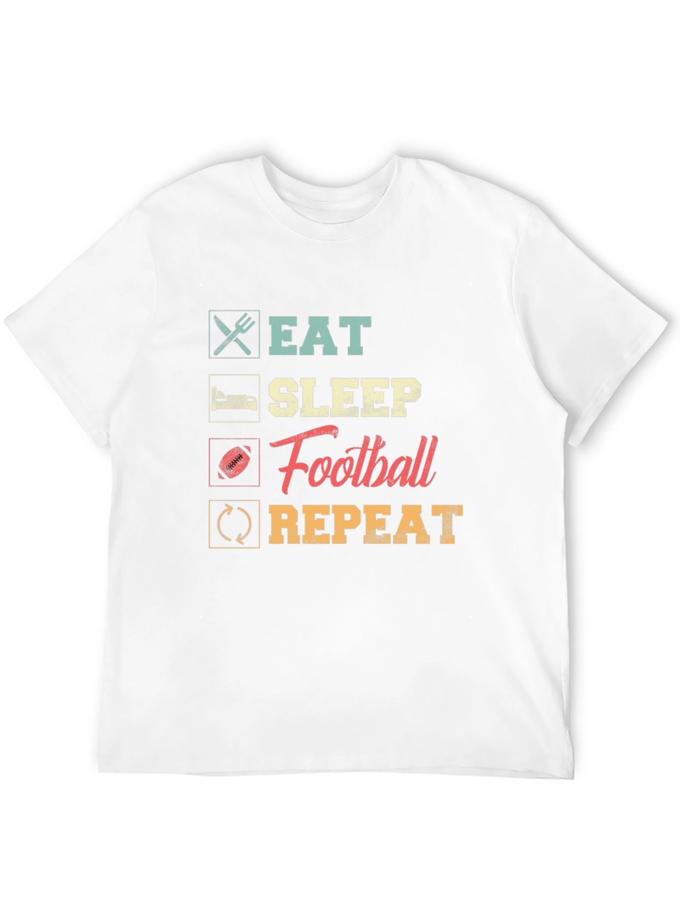 Eat Sleep Football Repeat Black Tee