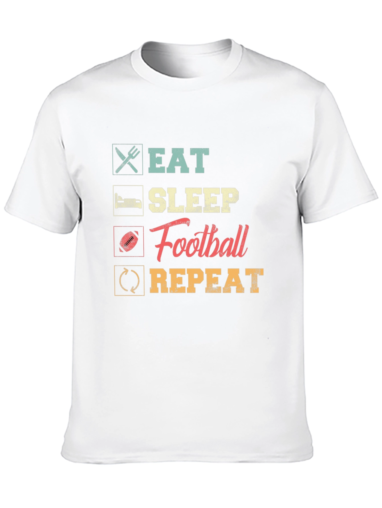 Eat Sleep Football Repeat Black Tee
