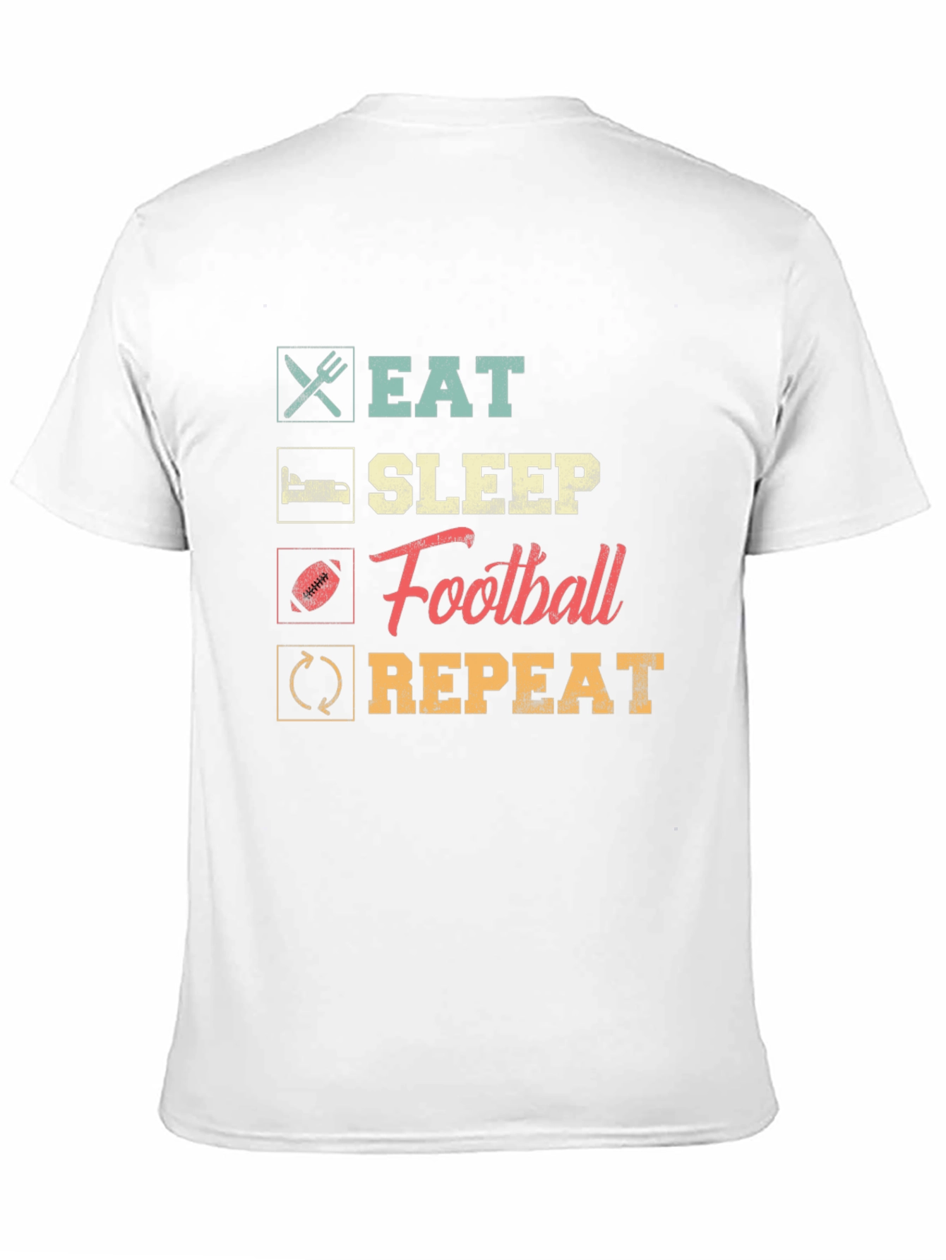 Eat Sleep Football Repeat Black Tee
