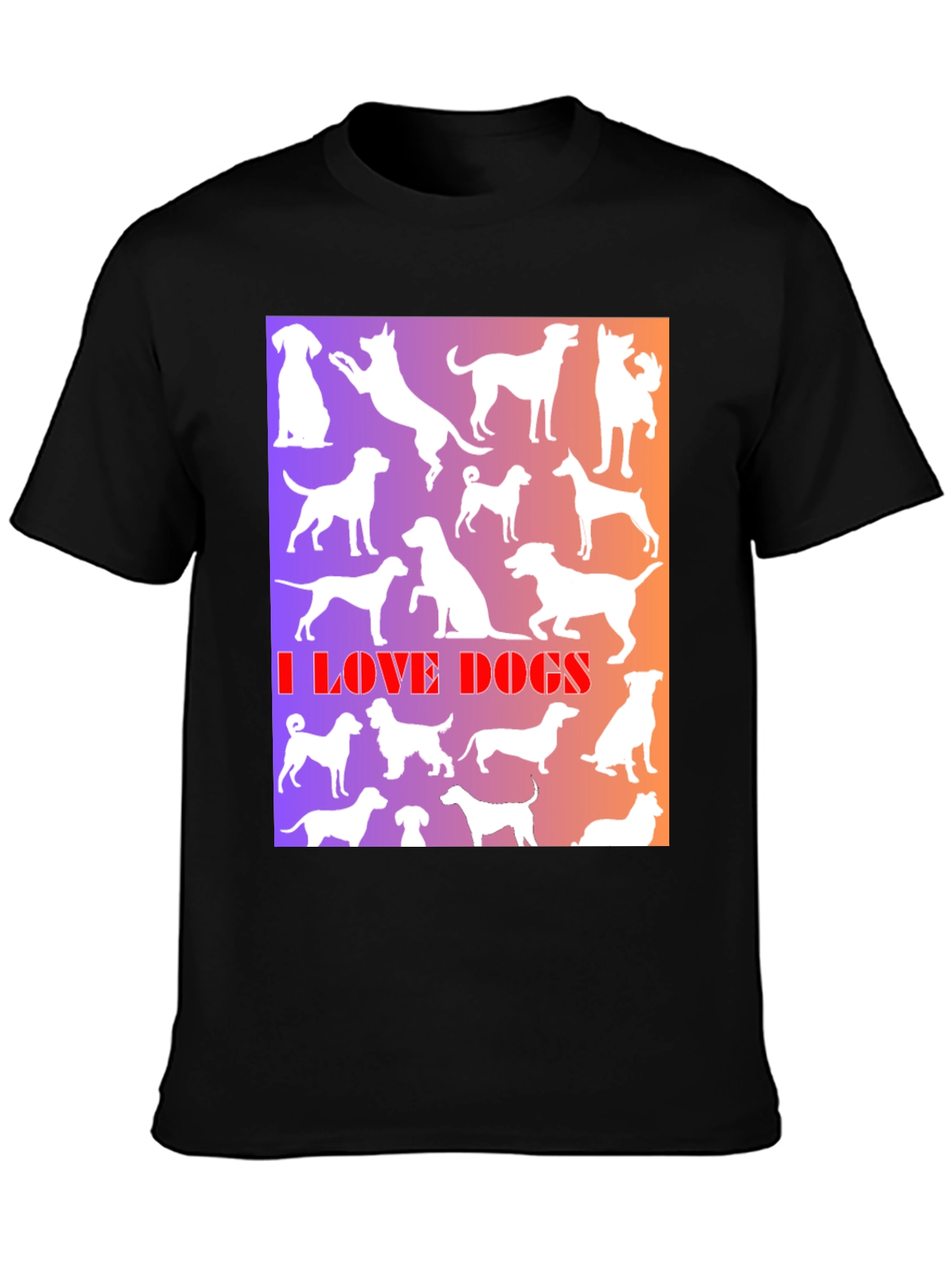 I Love Dogs Graphic Print T-Shirt