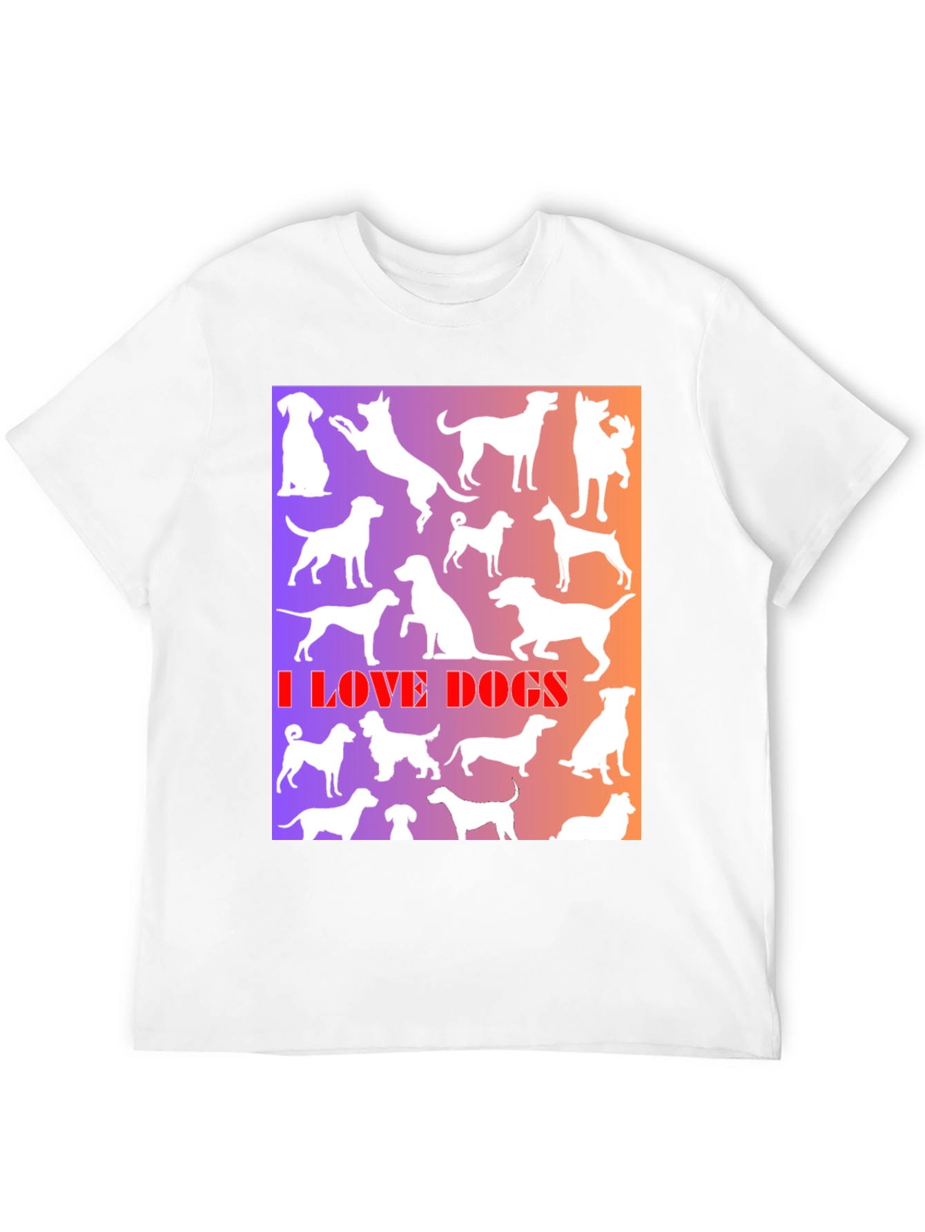 I Love Dogs Graphic Print T-Shirt