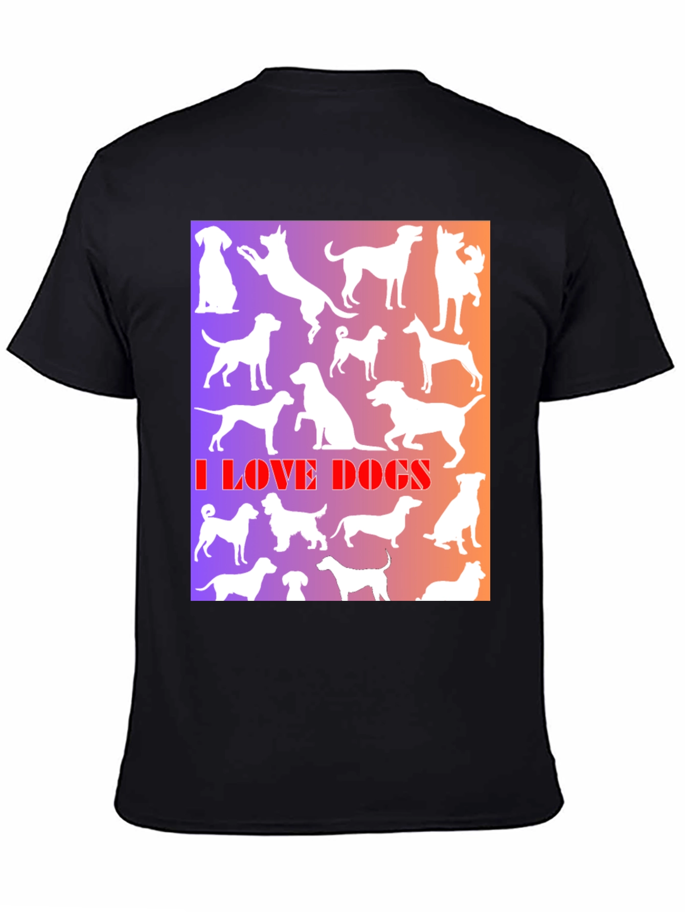 I Love Dogs Graphic Print T-Shirt