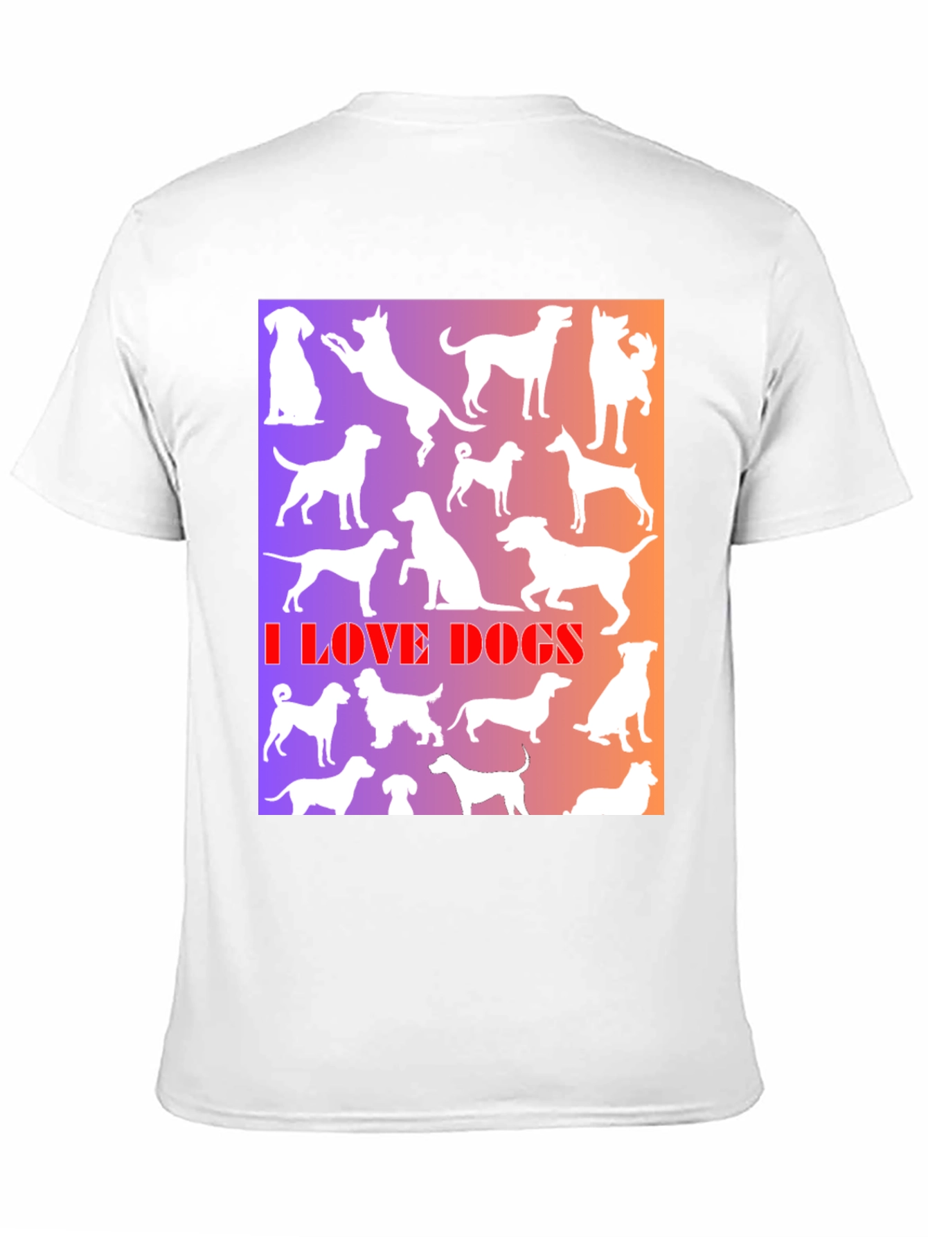 I Love Dogs Graphic Print T-Shirt