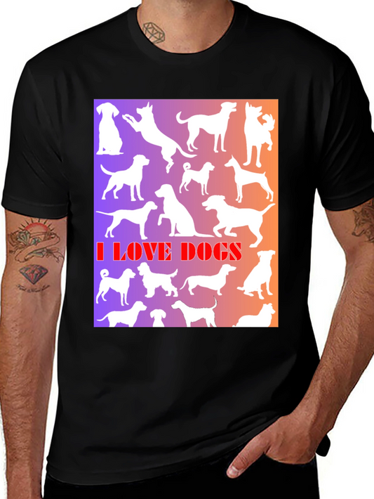 I Love Dogs Graphic Print T-Shirt