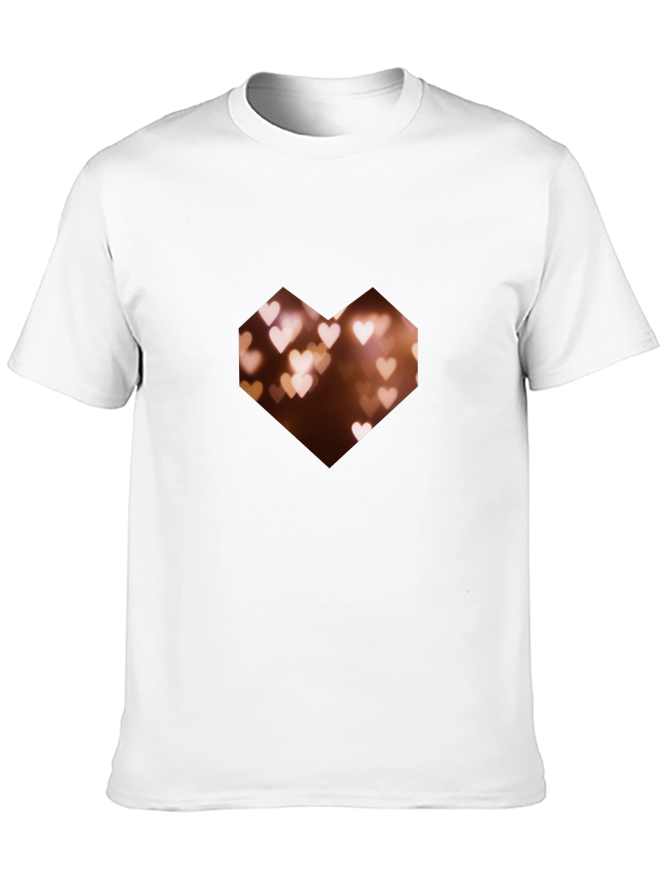 Geometric Heart Bokeh Graphic Black Tee