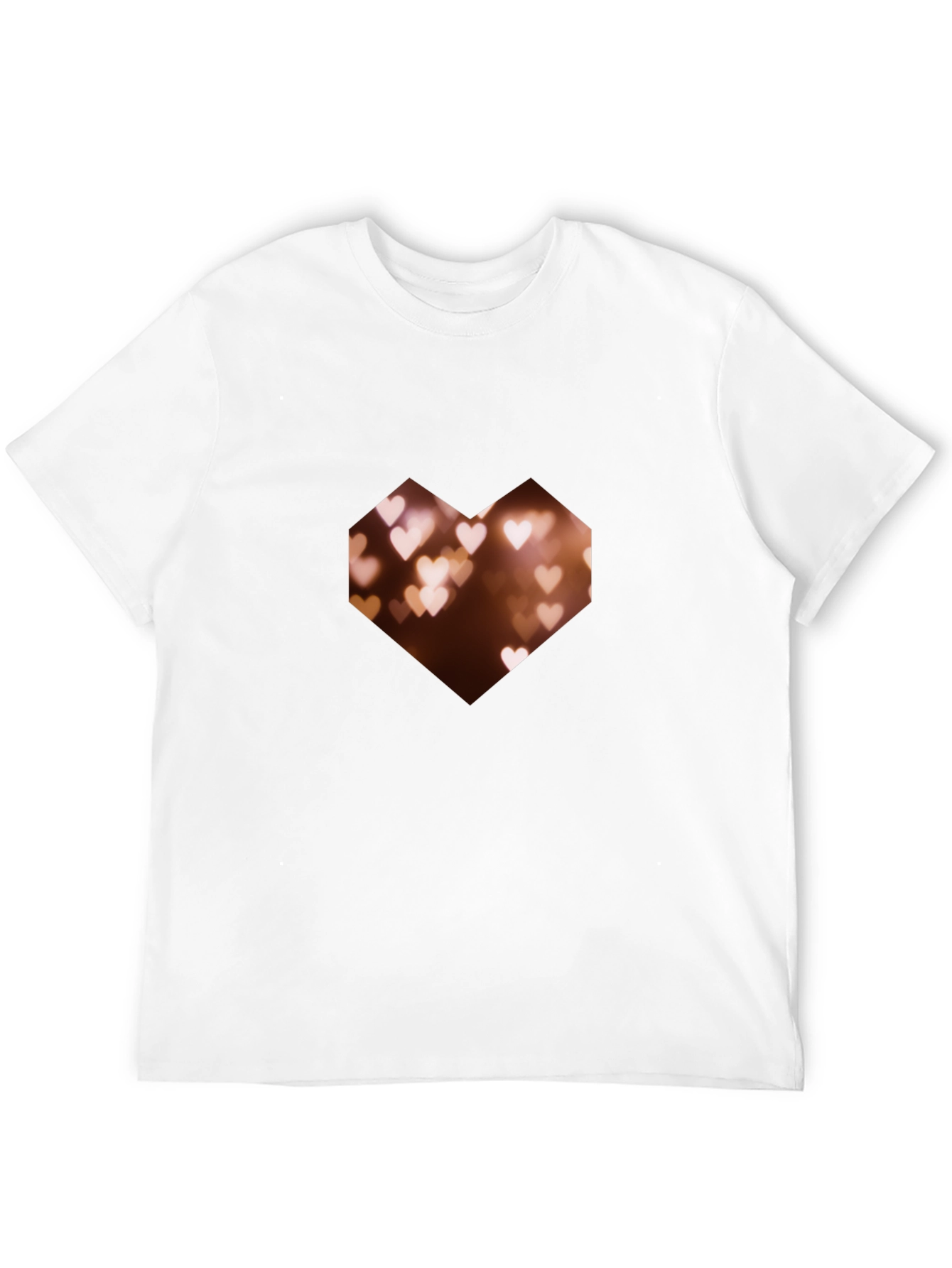 Geometric Heart Bokeh Graphic Black Tee