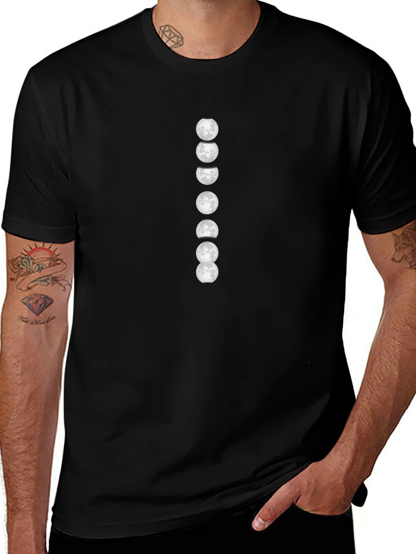 Lunar Phase T-Shirt - Stylish Black Tee