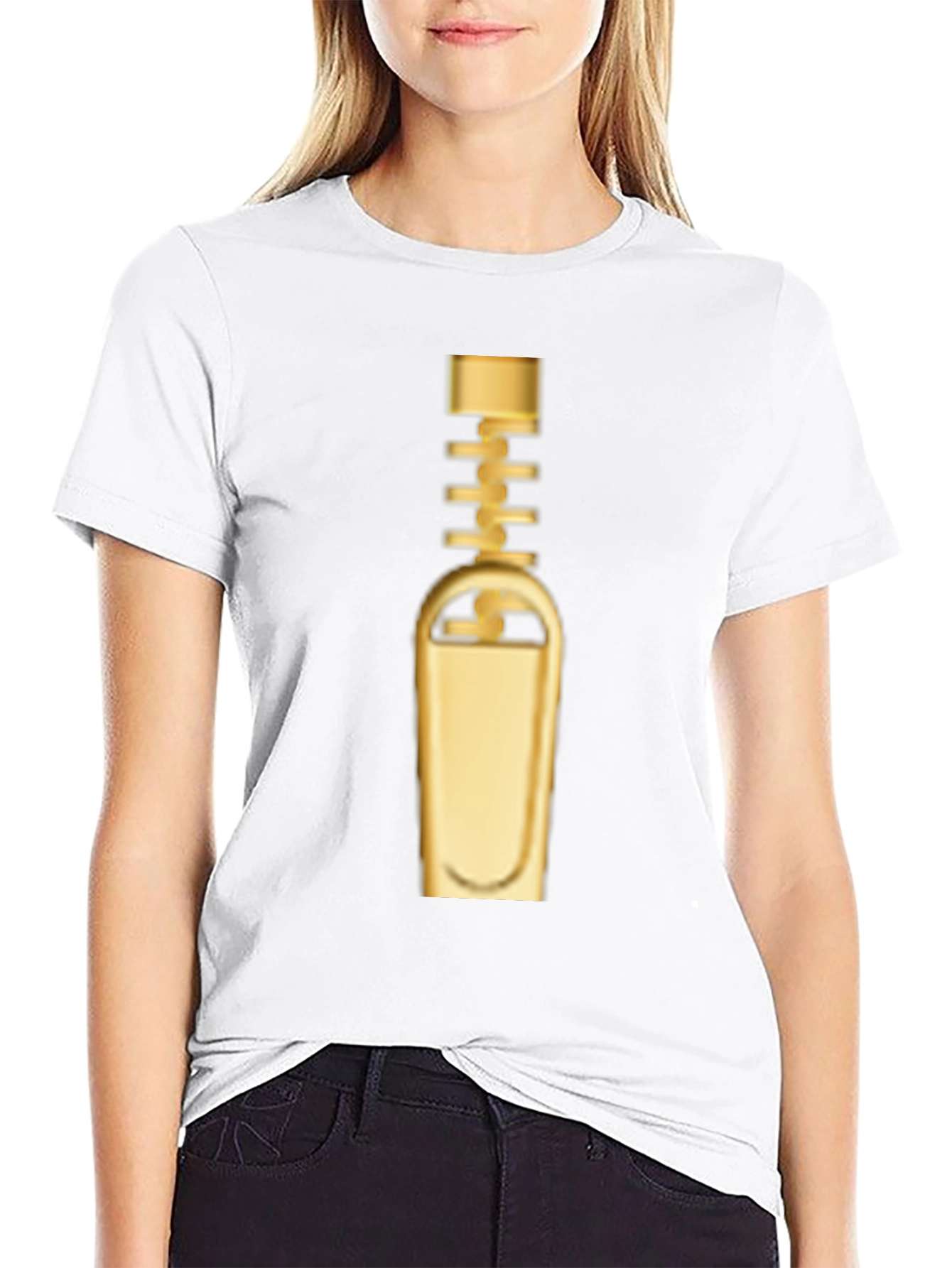 Golden Zipper Graphic Tee