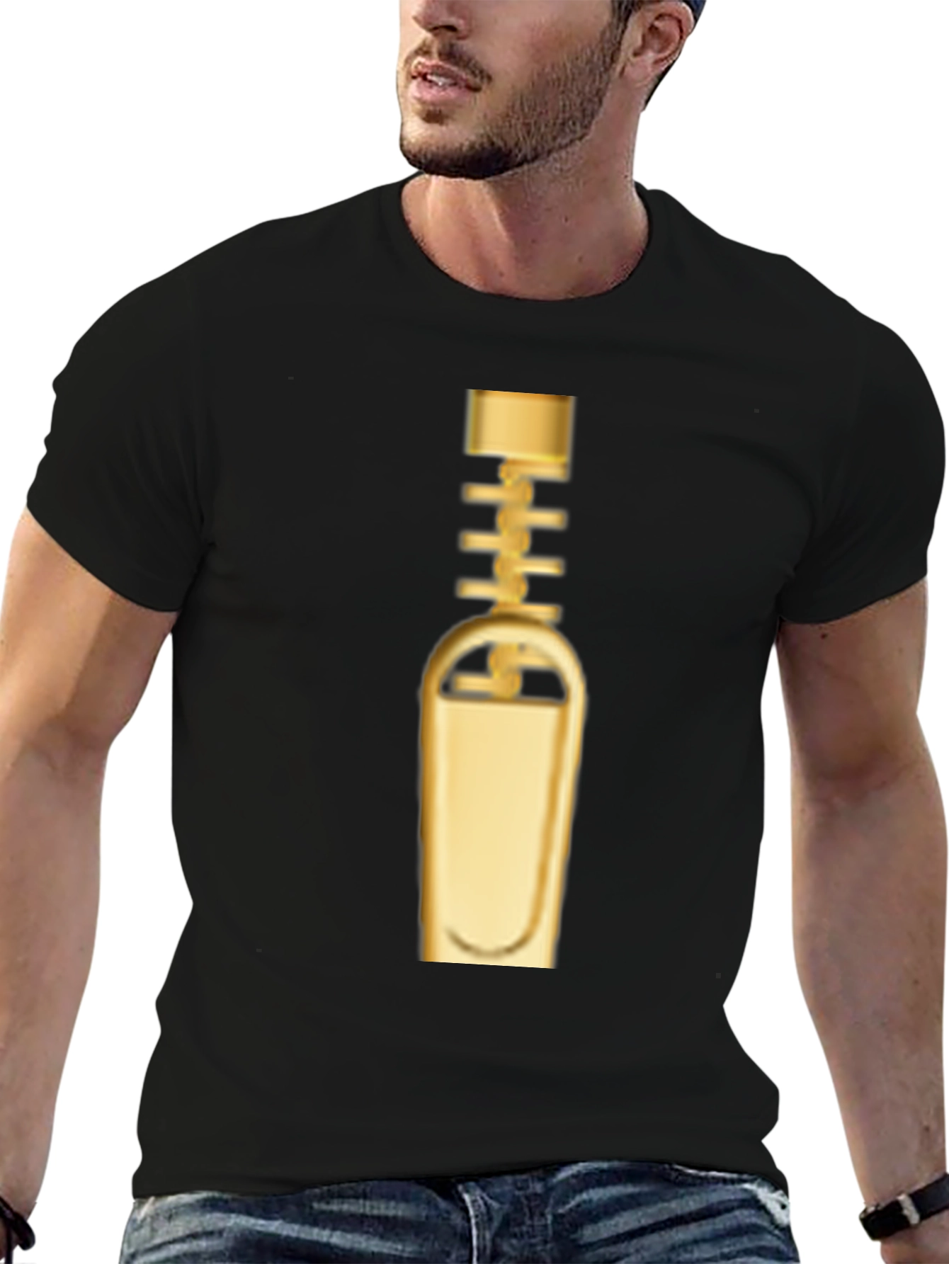 Golden Zipper Graphic Tee