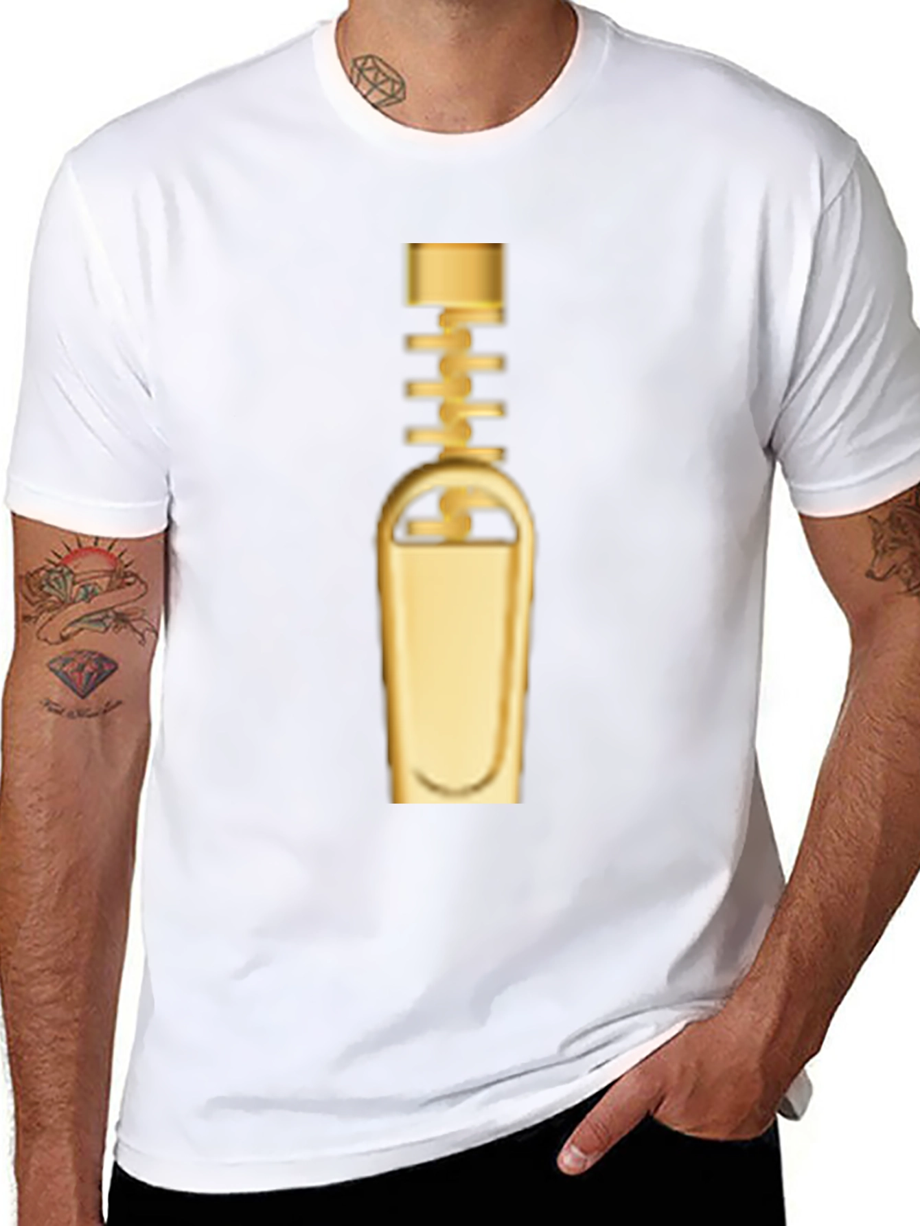 Golden Zipper Graphic Tee