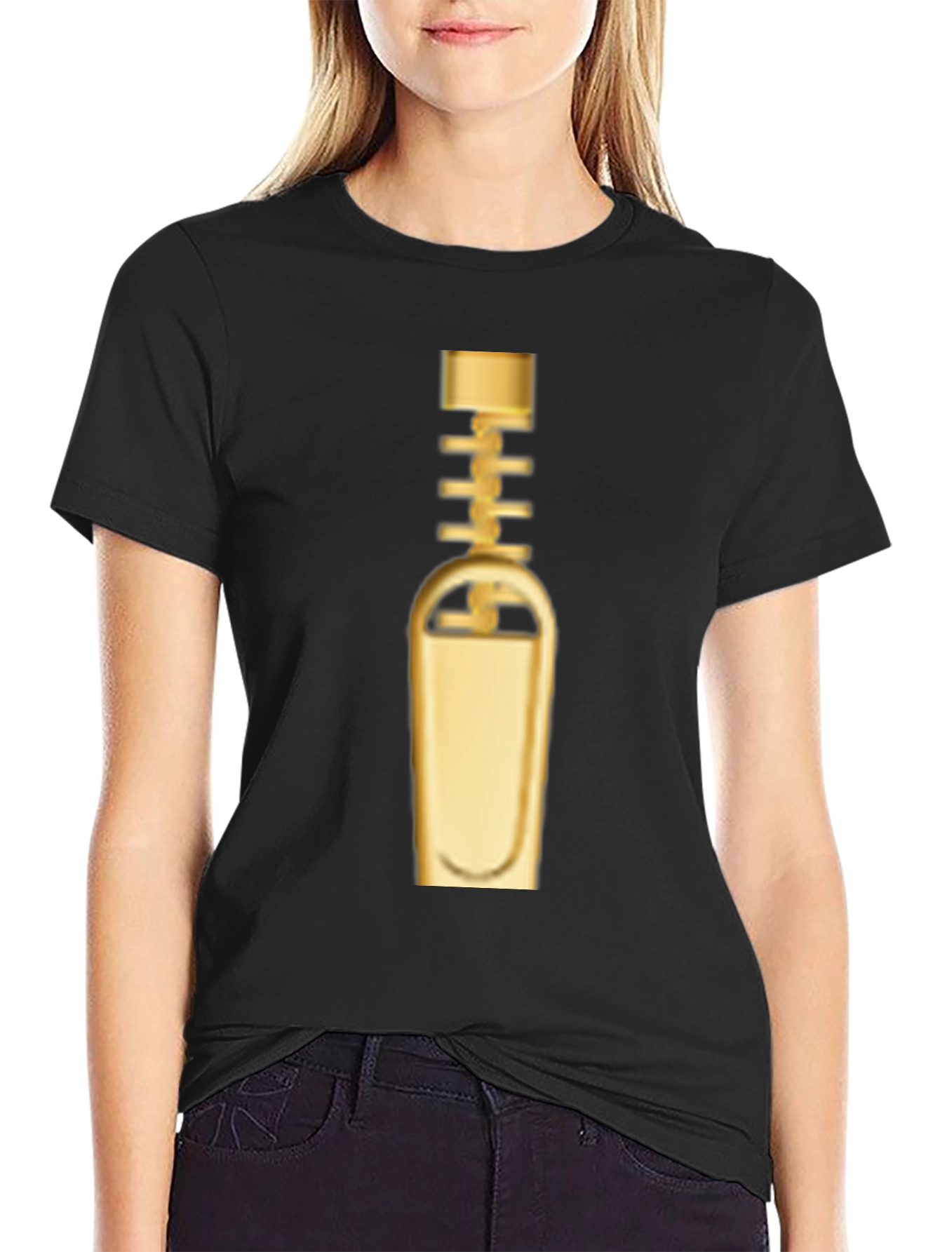 Golden Zipper Graphic Tee